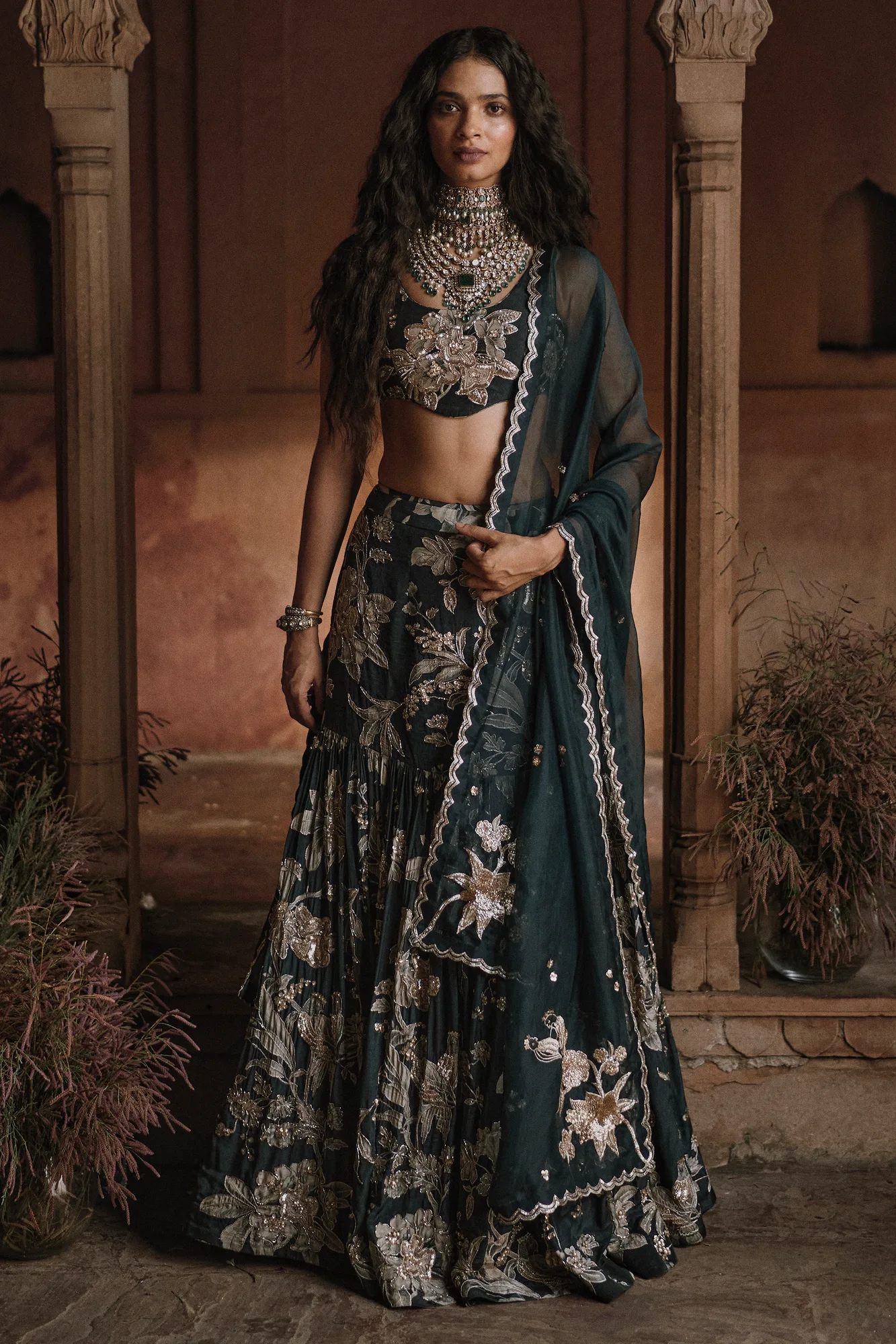 Pragya Jaiswal in the Camille Lehenga Set by Paulmi And Harsh, view 4