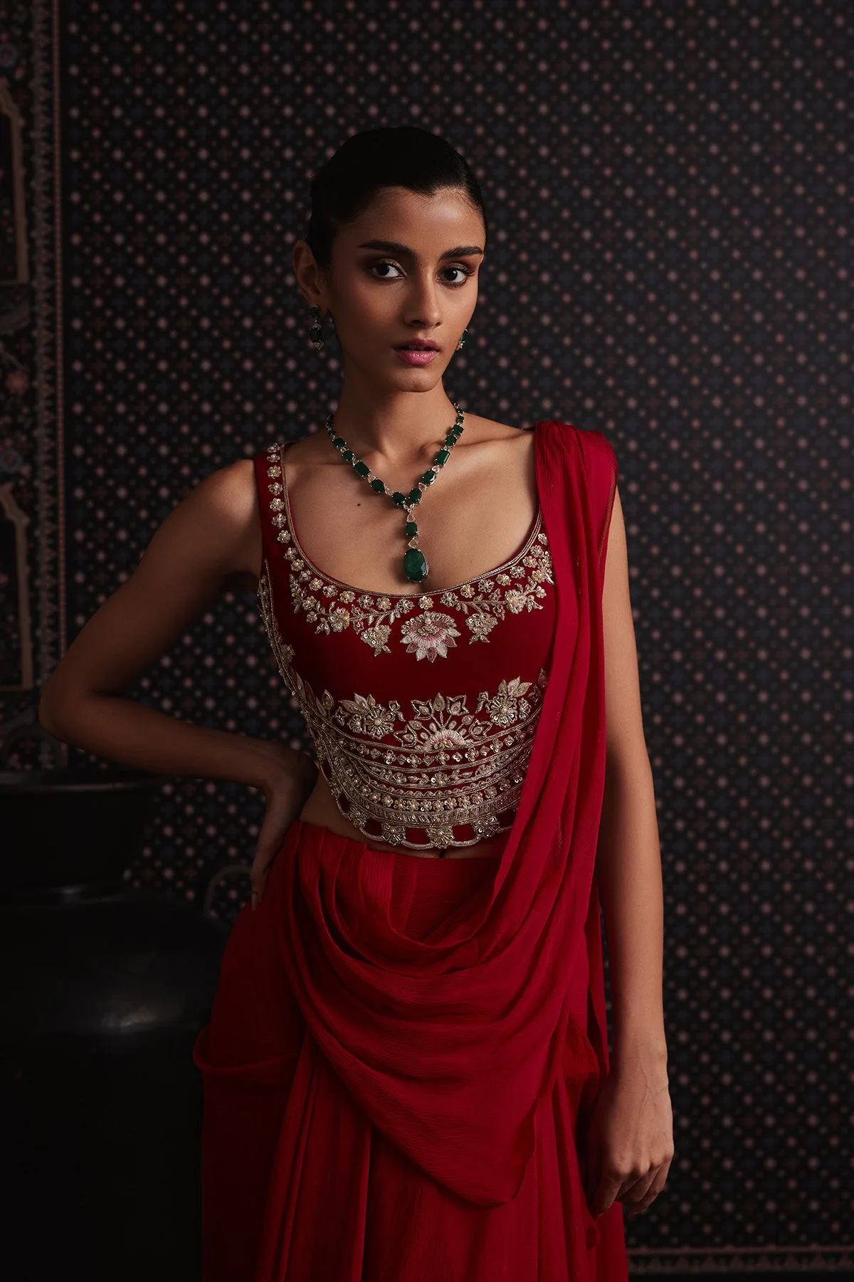 Saga Saree Set by Ridhi Mehra, view 3