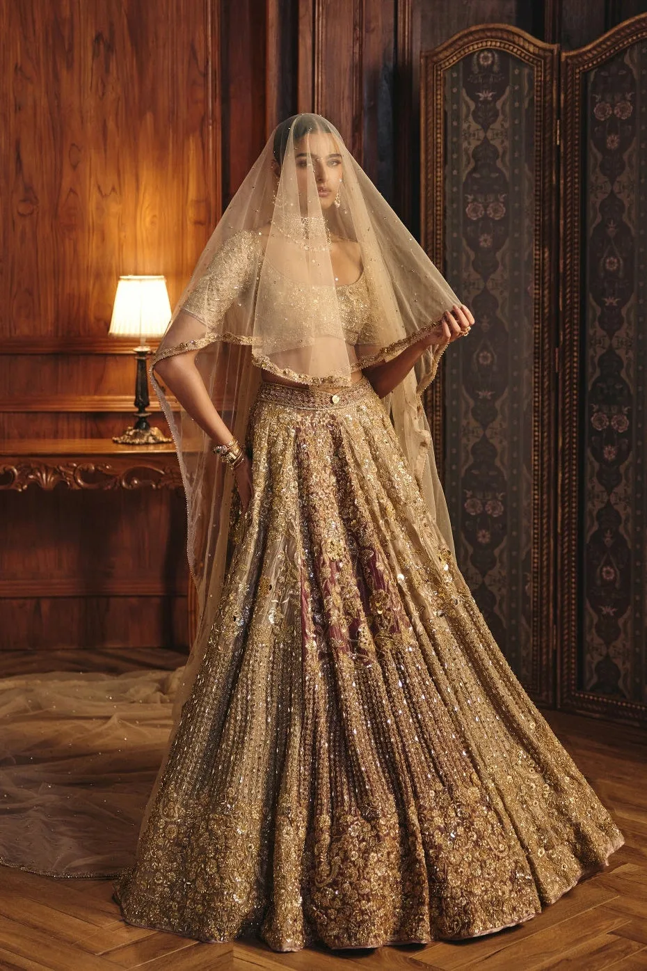 Izhaar by Mahima Mahajan, multicolour lehenga, view 4
