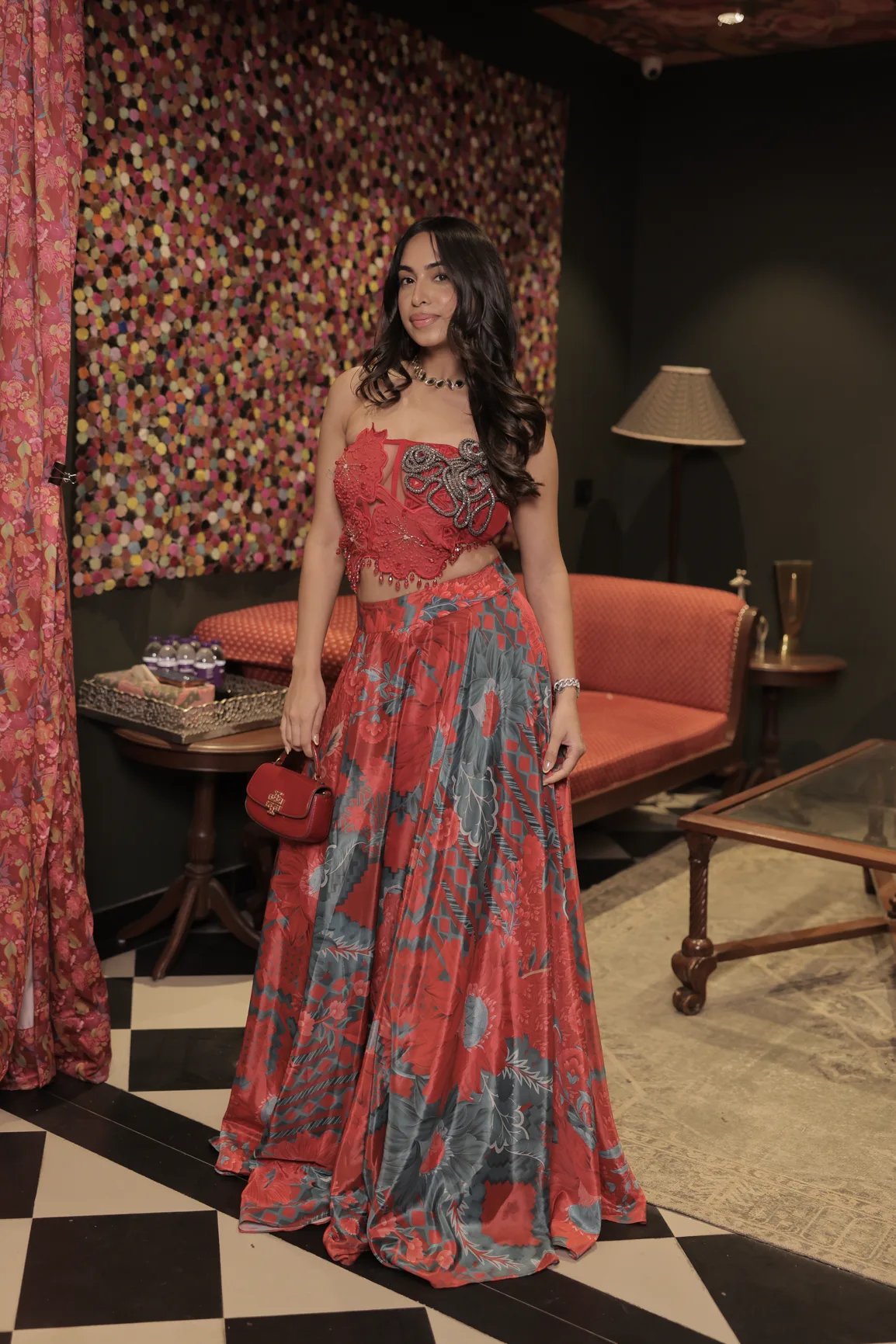 Charmie Sethi in Basque Set by Rishi and Vibhuti