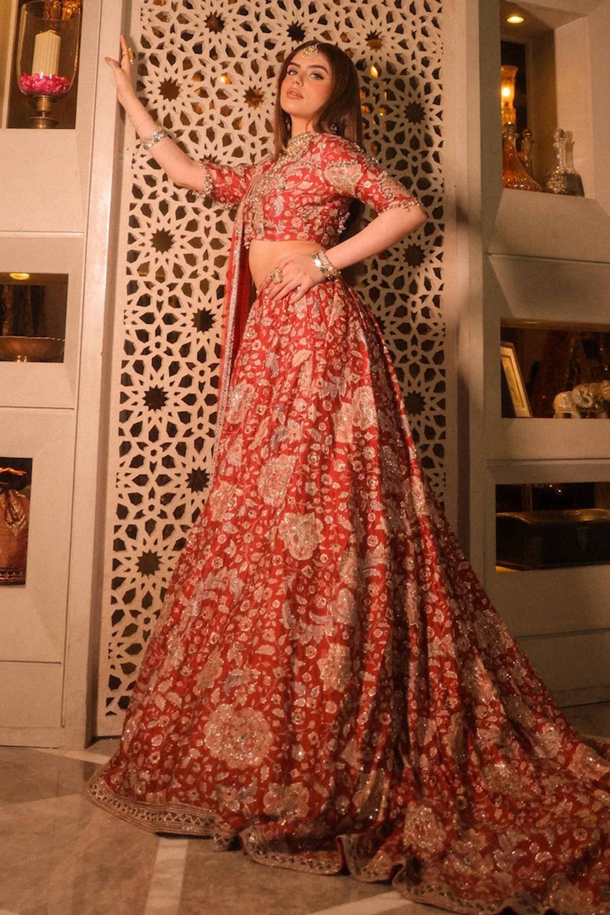 Muskan Chanana In Starlet Lehenga Set by Ridhi Mehra