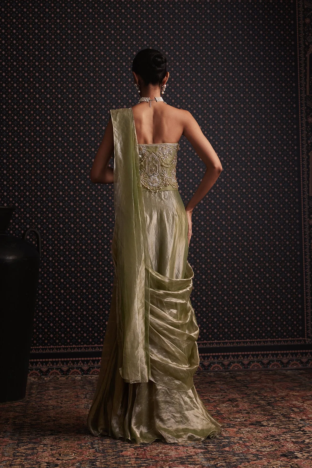 Starlit Saree Set by Ridhi Mehra, view 3