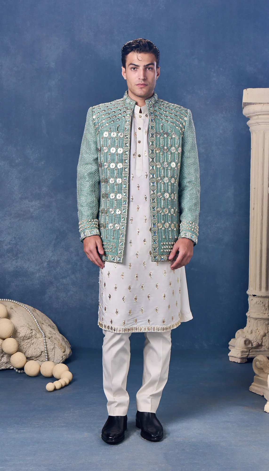 Elysian Eclipse - Jacket Set by Papa Don't Preach in mint green