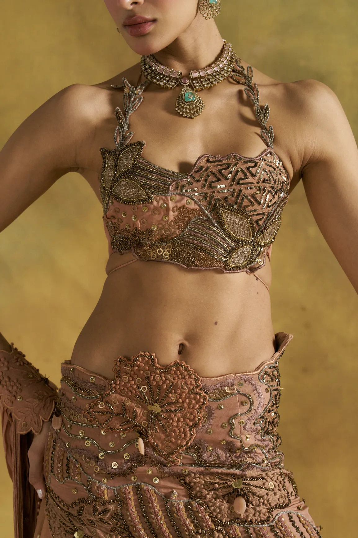 Mashoqa Lehenga Set by Rishi and Vibhuti, view 2