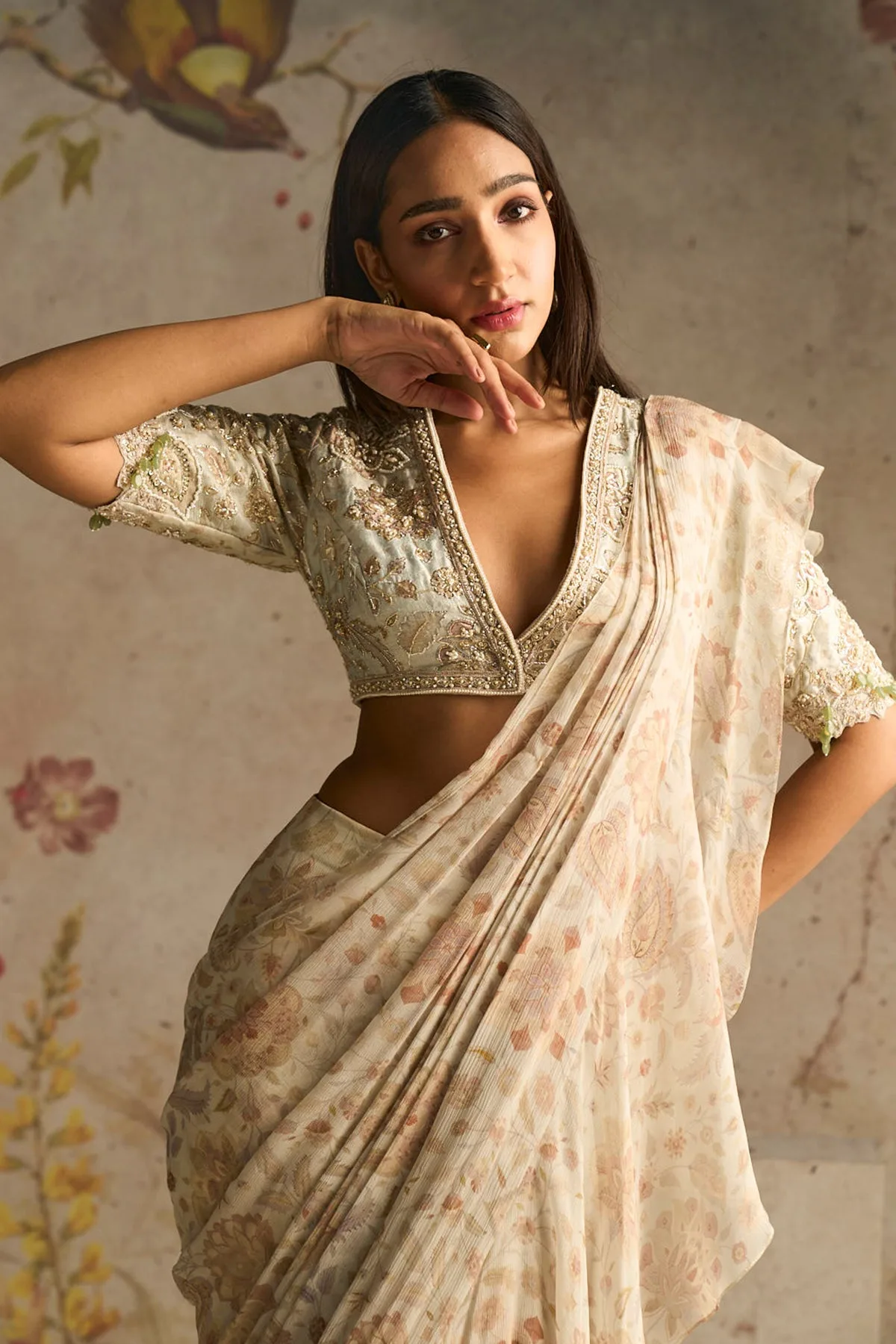 Flamboyance Saree Set by Ridhi Mehra