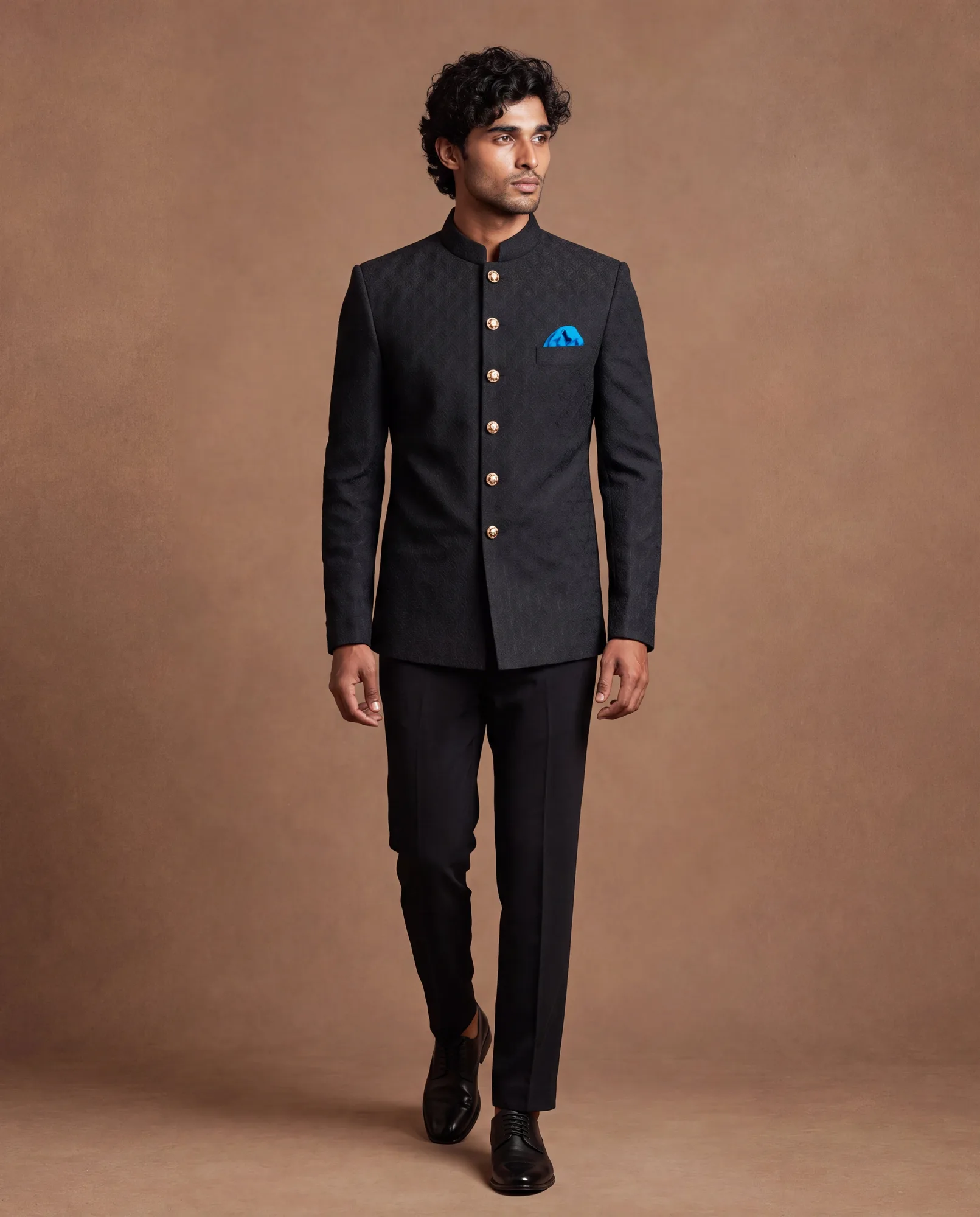 Vicereine Bandhgala Set by Dolly J in navy, view 4