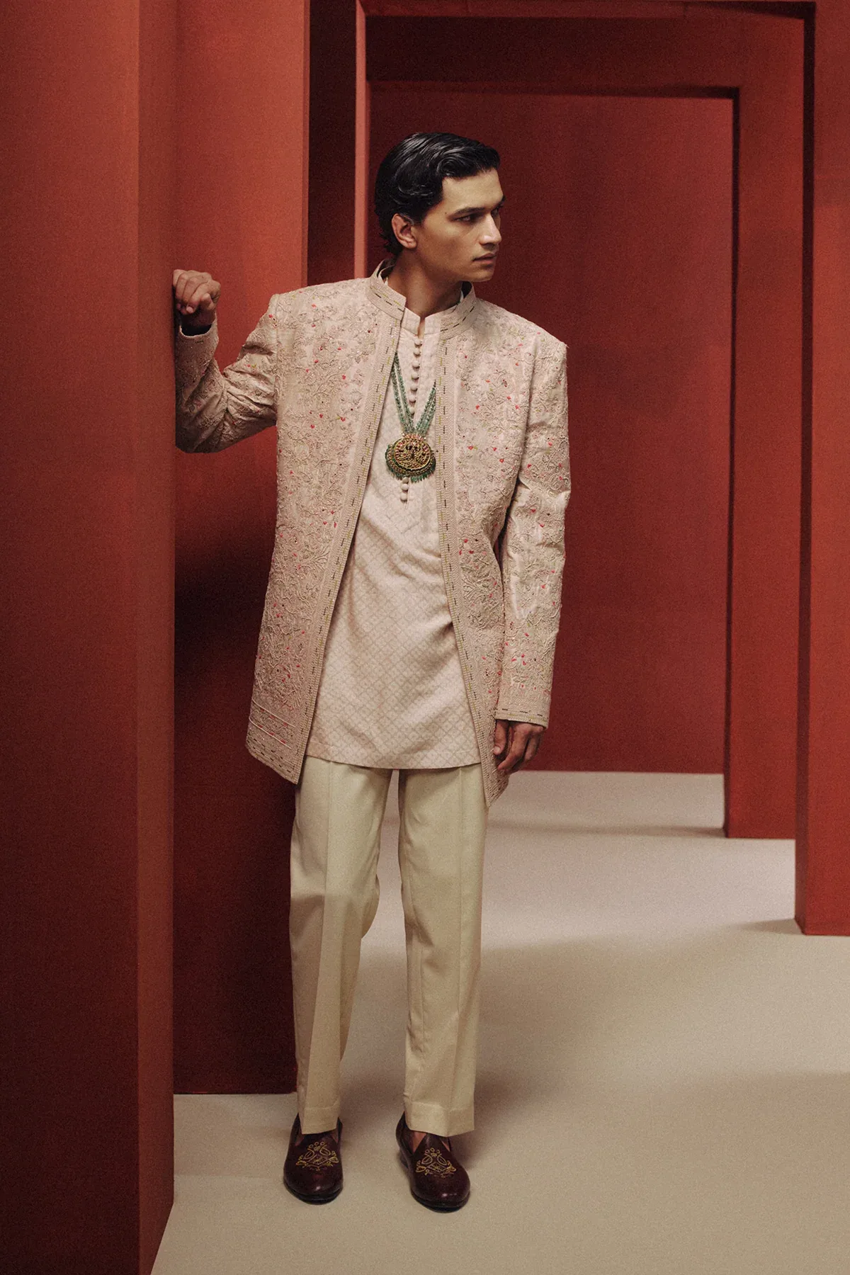 The Rosé Mirage Open Jacket Set by Dolly J