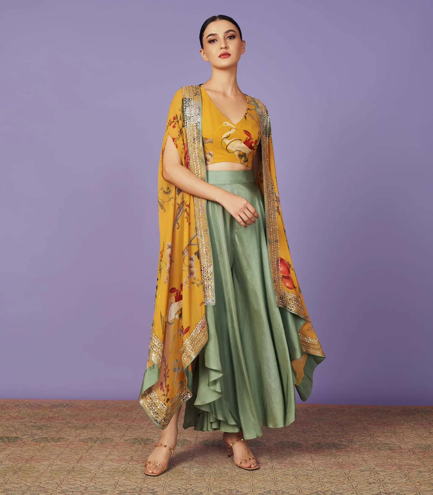 Sequins Cape Set by Anushree Reddy