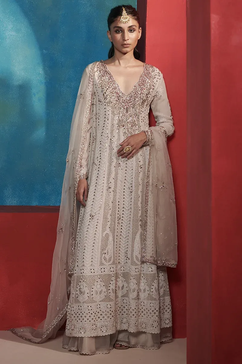 "Mellow Poetry" Chikankari Kurta Set by Dolly J