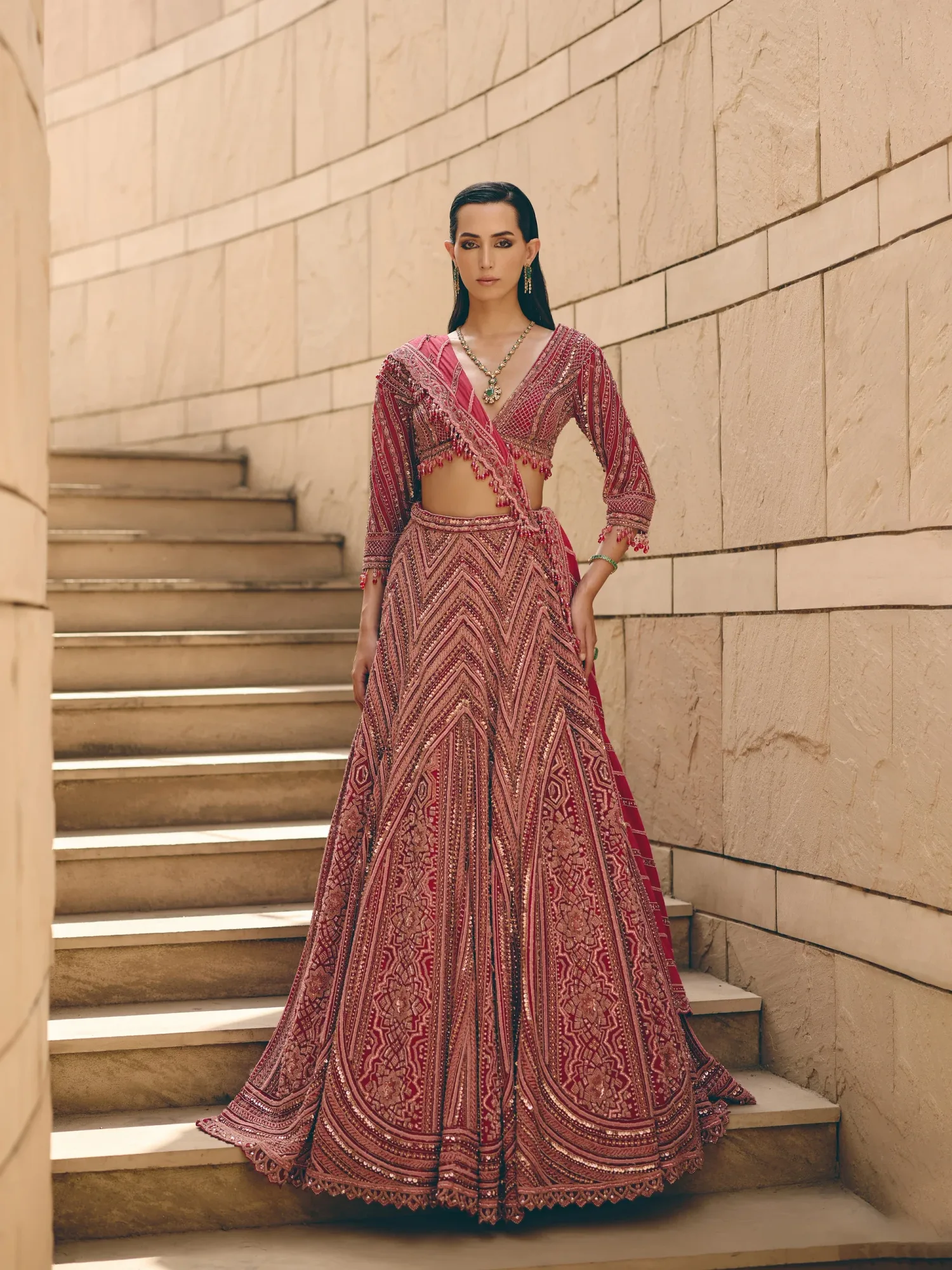 Rouille Beaded Lehenga by Payal Keyal