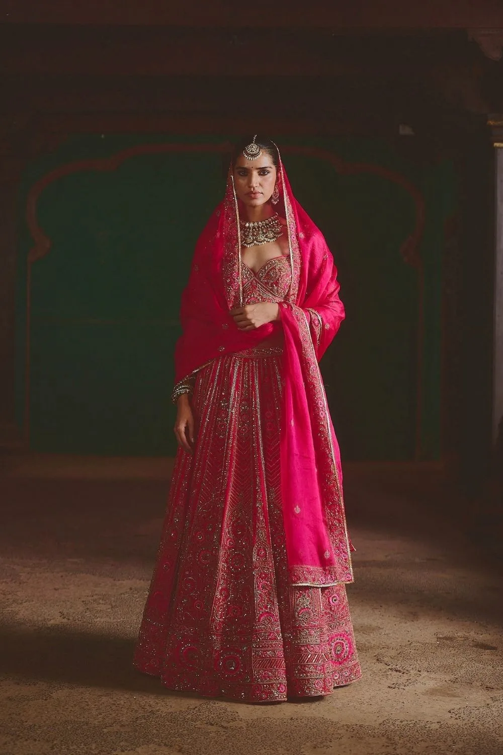 Aruna Lehenga Set by Jigar Mali in pink