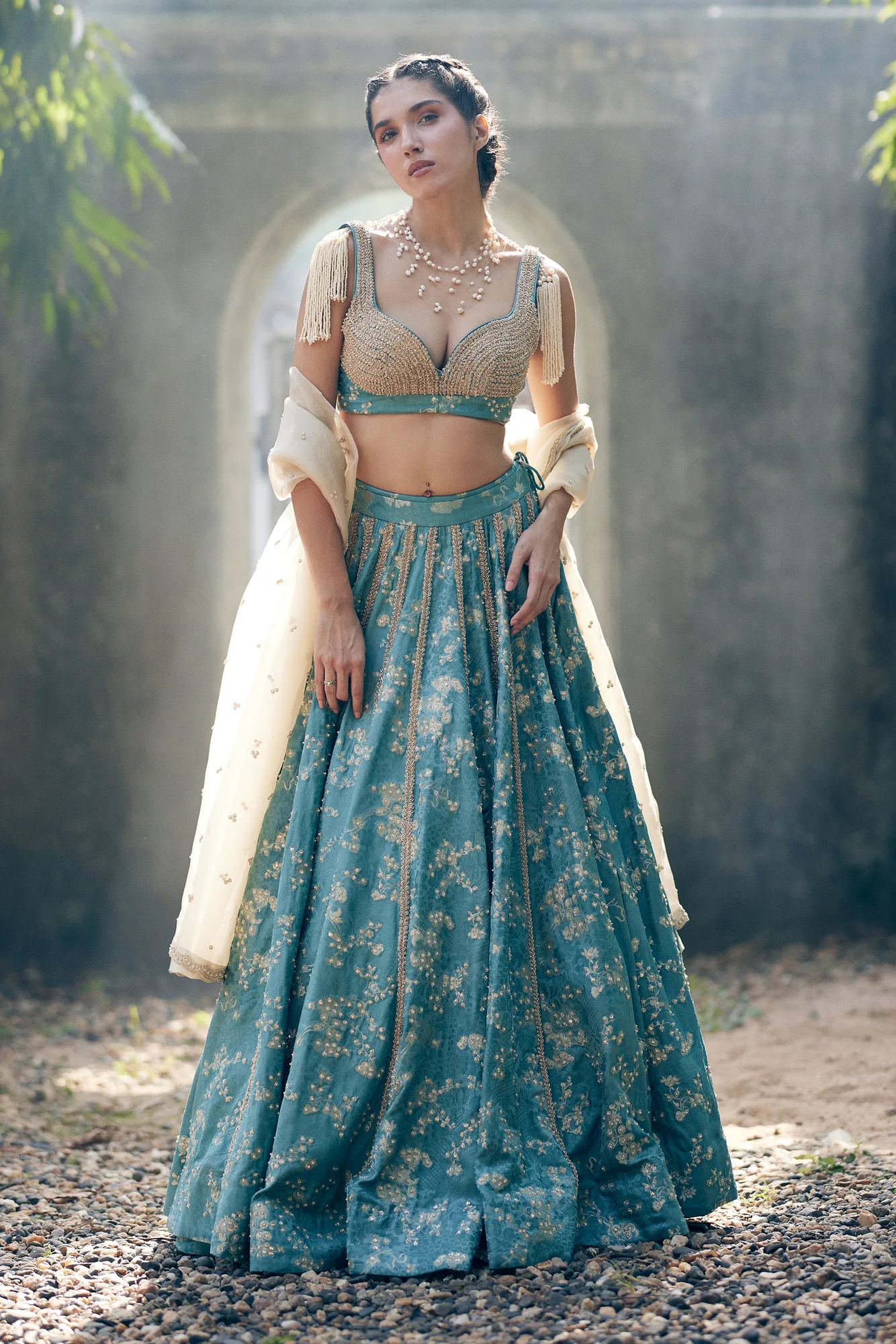 Adele Lehenga Set – Ice Blue by Paulmi And Harsh