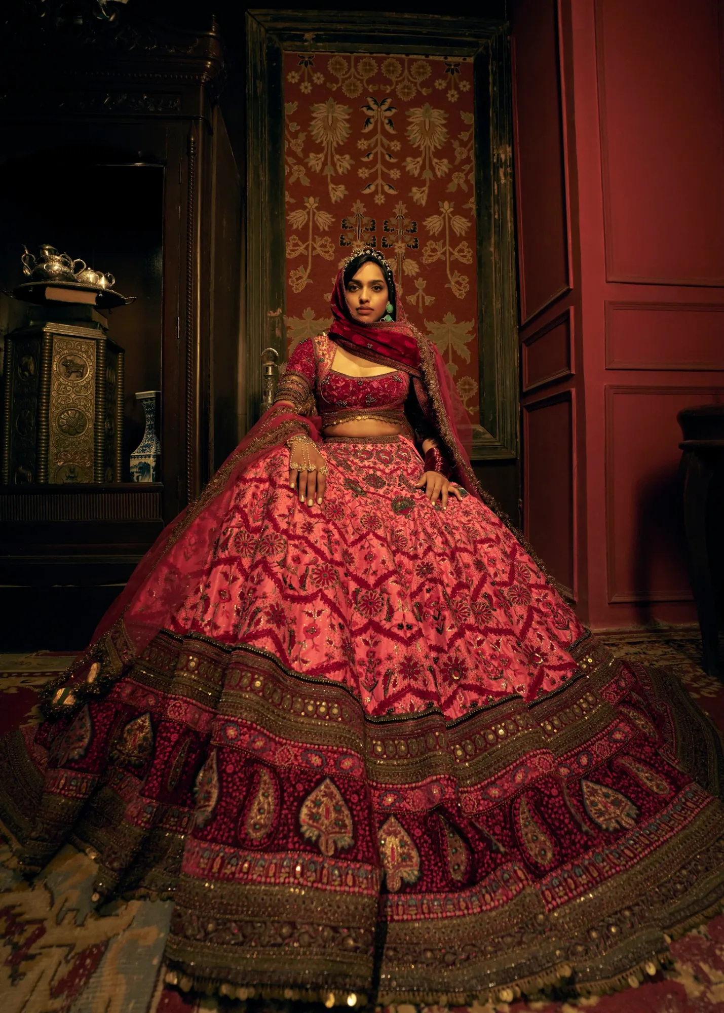 Ishwari Embroidered Lehenga Set by Marwar Couture