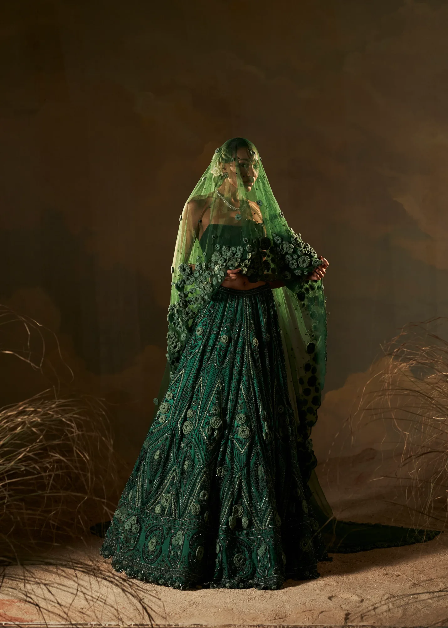 Snow Green Lehenga Set by Payal Keyal