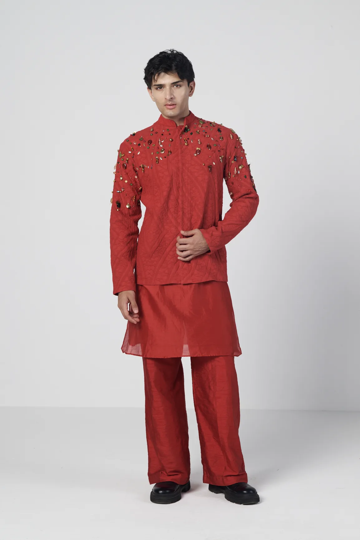 Scarlet Mens Set by Rishi and Vibhuti, kurta