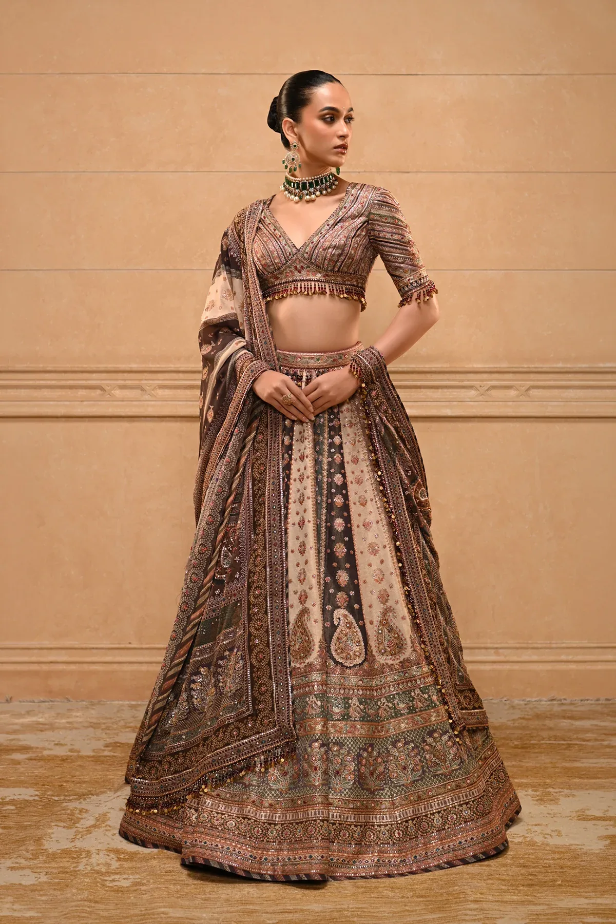 Kashida Embroidered Lehenga by Tarun Tahiliani