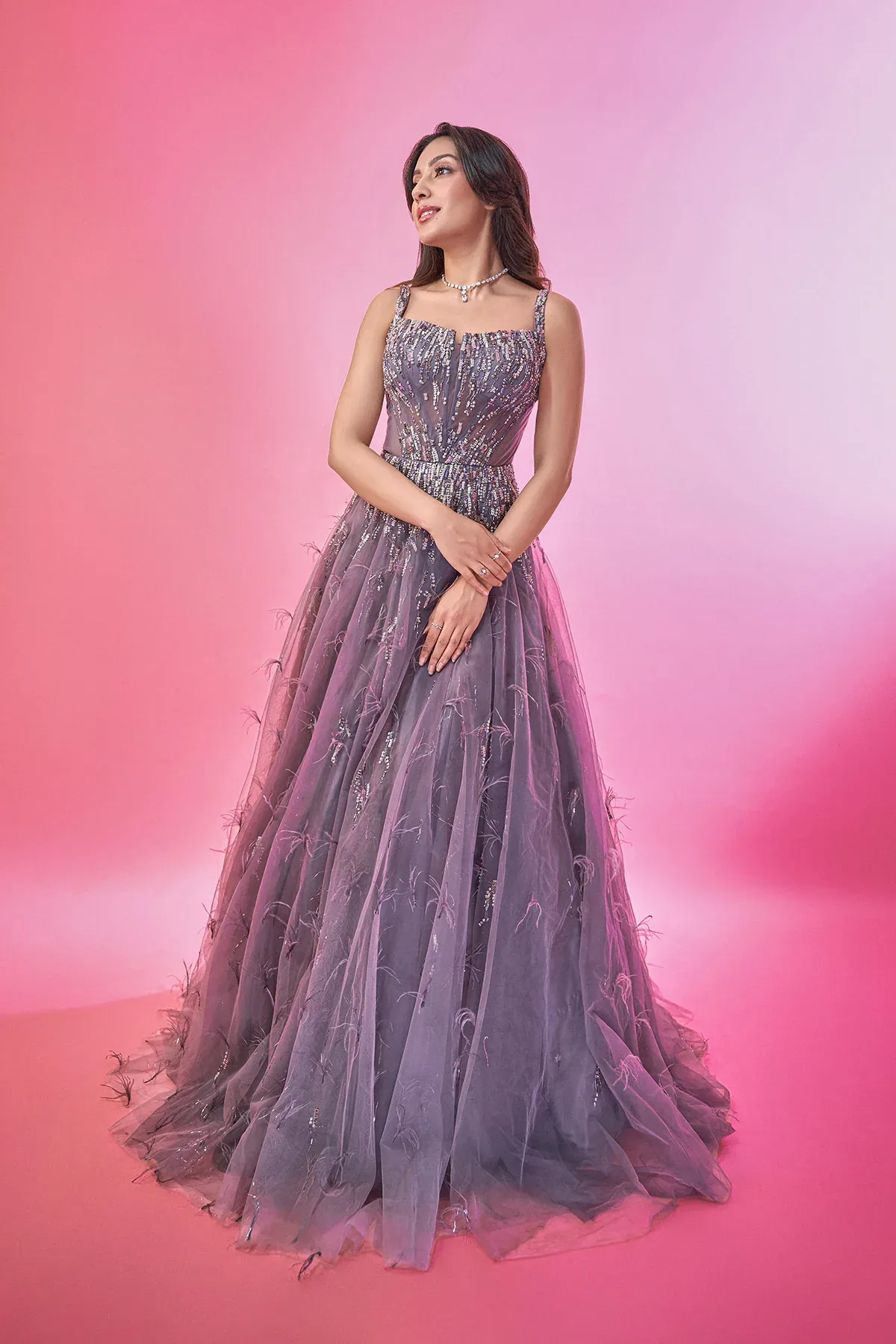 Sahher Bamba in "Talia" Tulle Gown by Dolly J