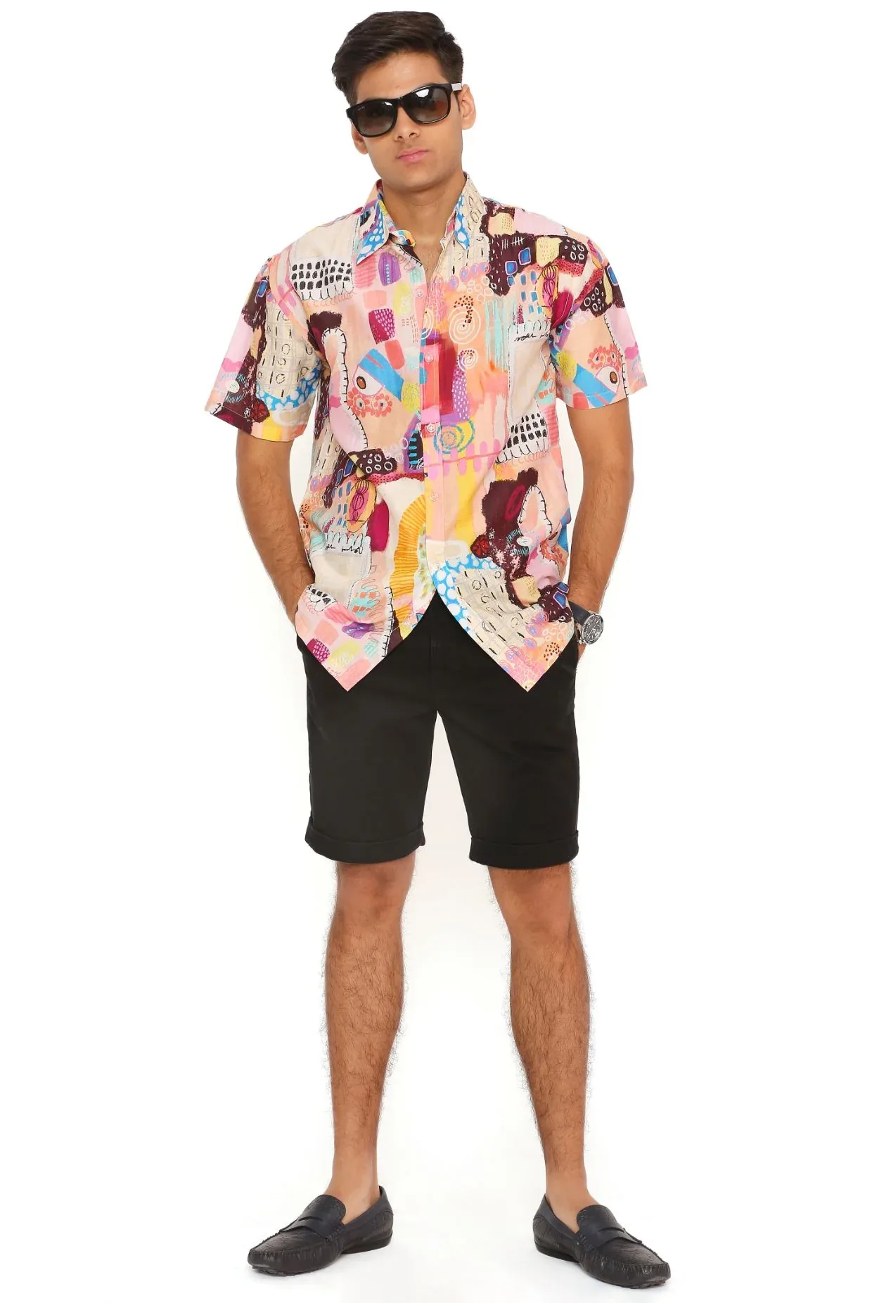 Trance Print Silkmul Shirt by Payal Singhal