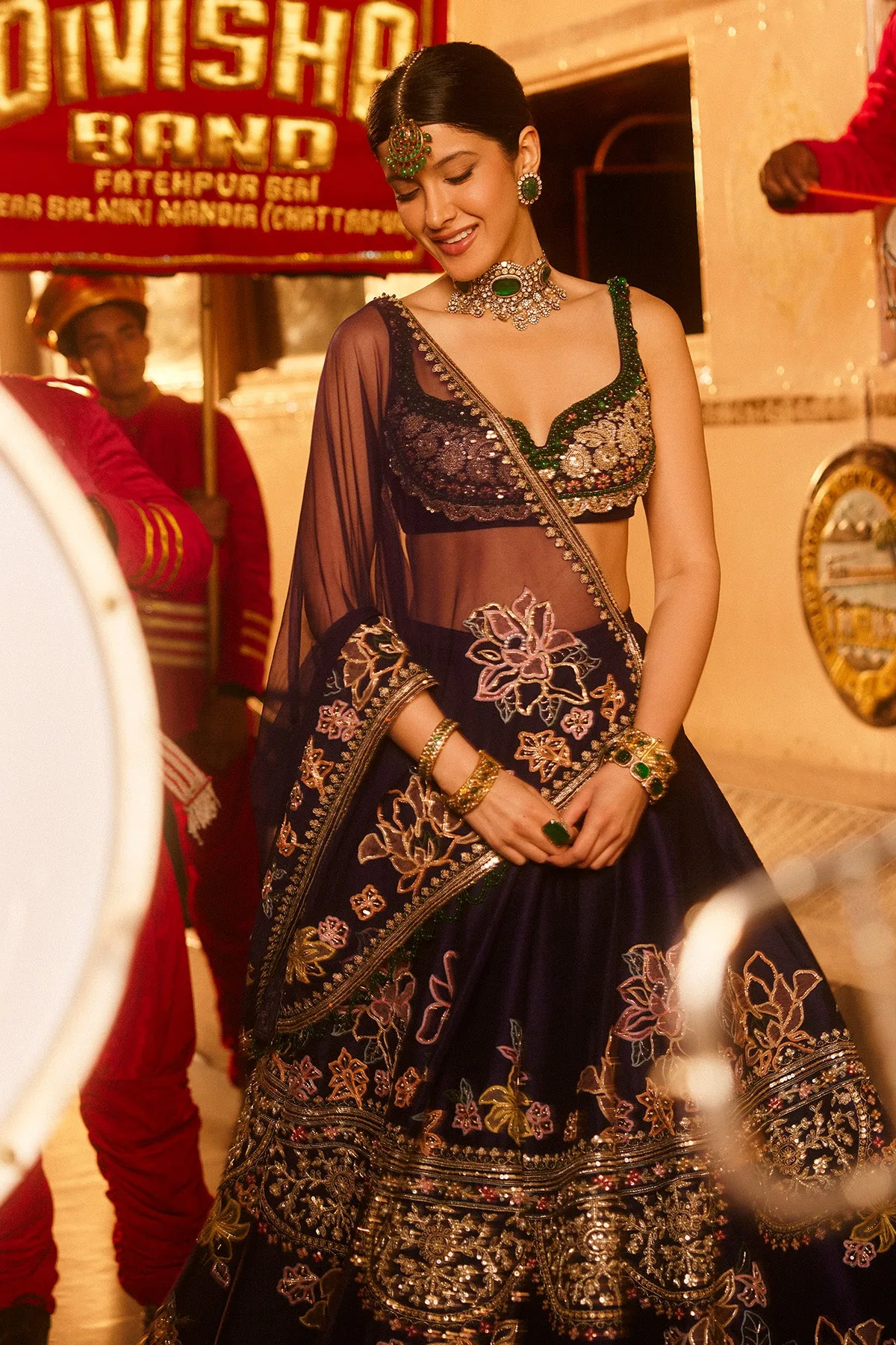 Meetha Lehenga Set by Ridhi Mehra in purple