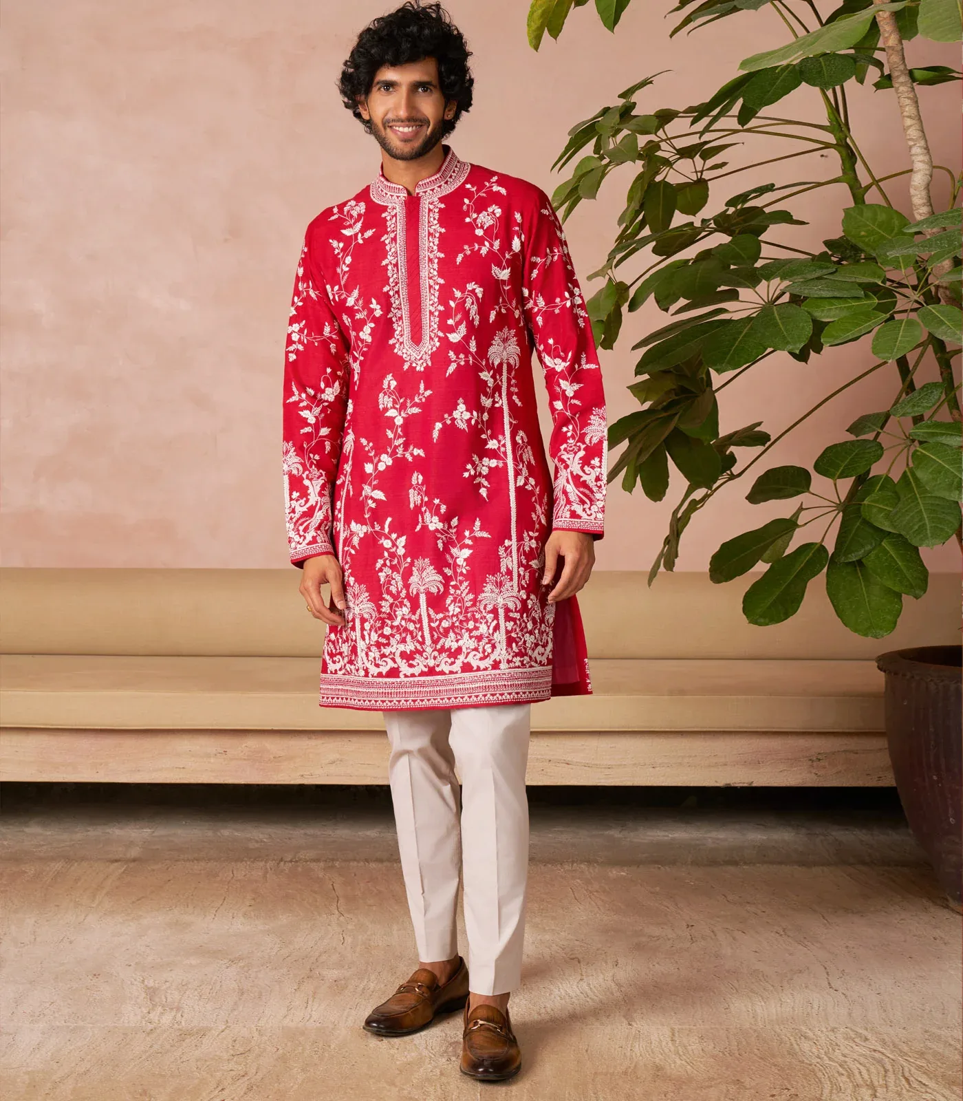 Long Palm Tree Kurta Set by Anushree Reddy