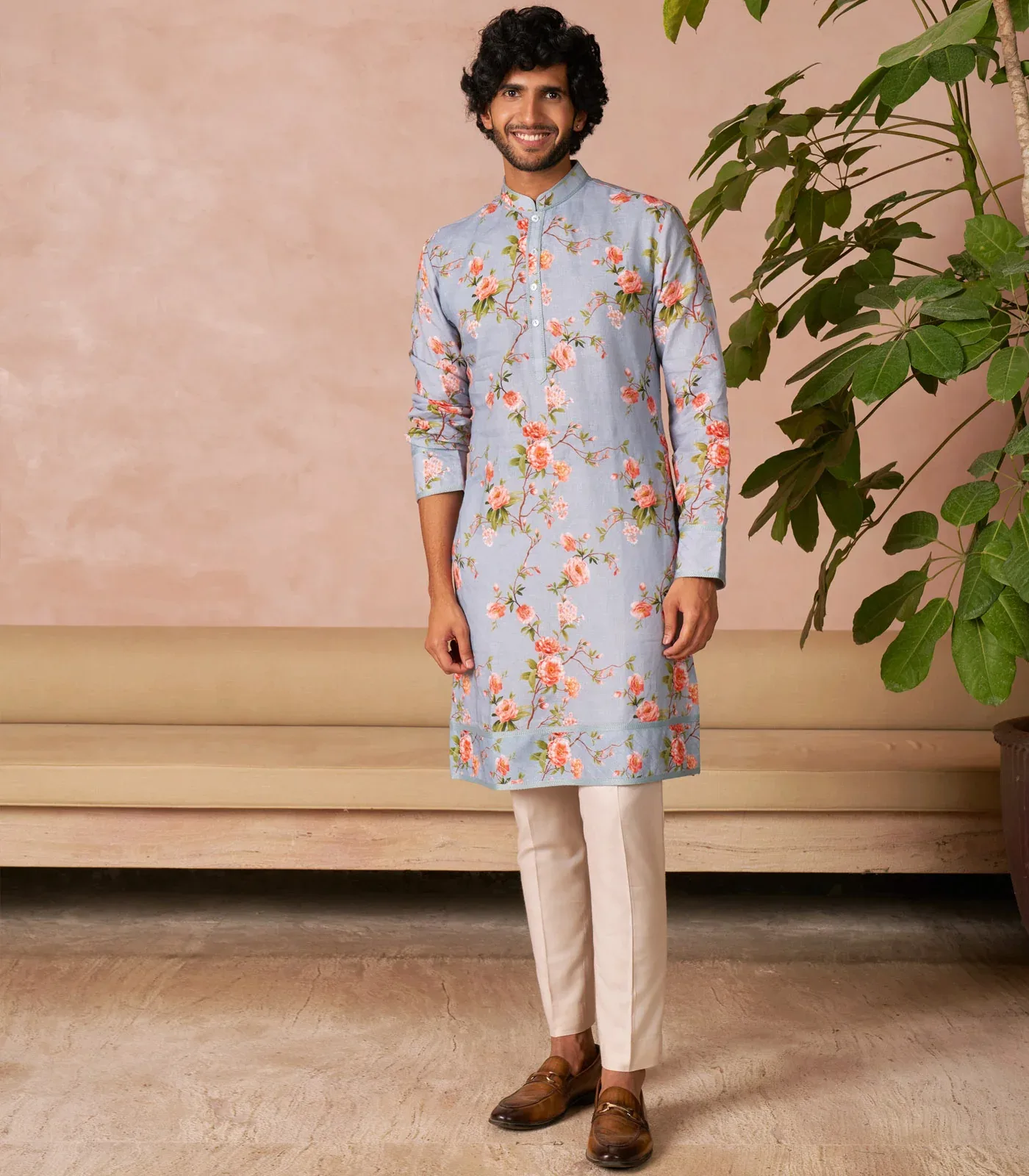Blue Kurta Set by Anushree Reddy