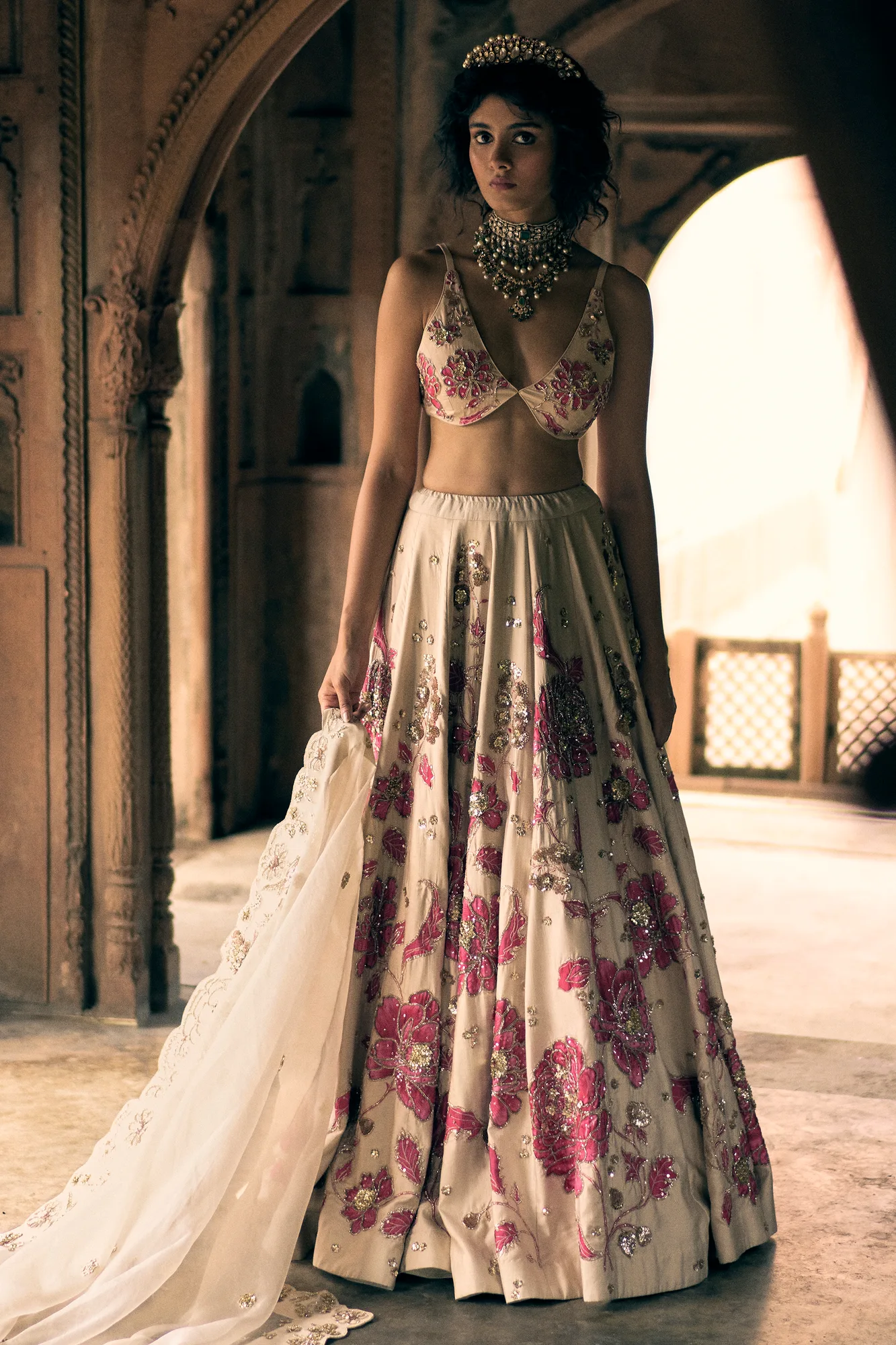 Josephine Lehenga Set by Paulmi And Harsh in ivory