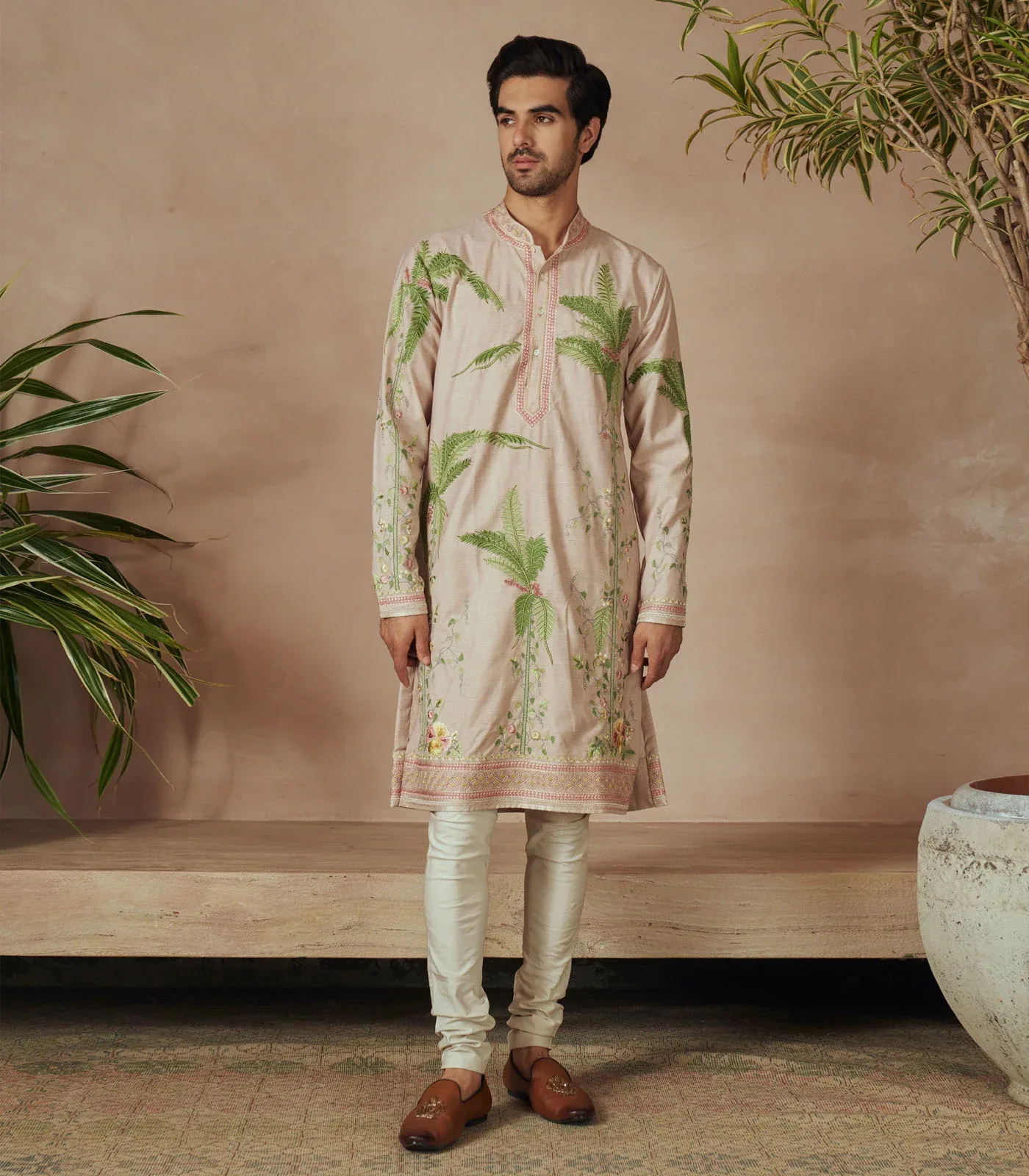 Soft Pink Kurta Set by Anushree Reddy