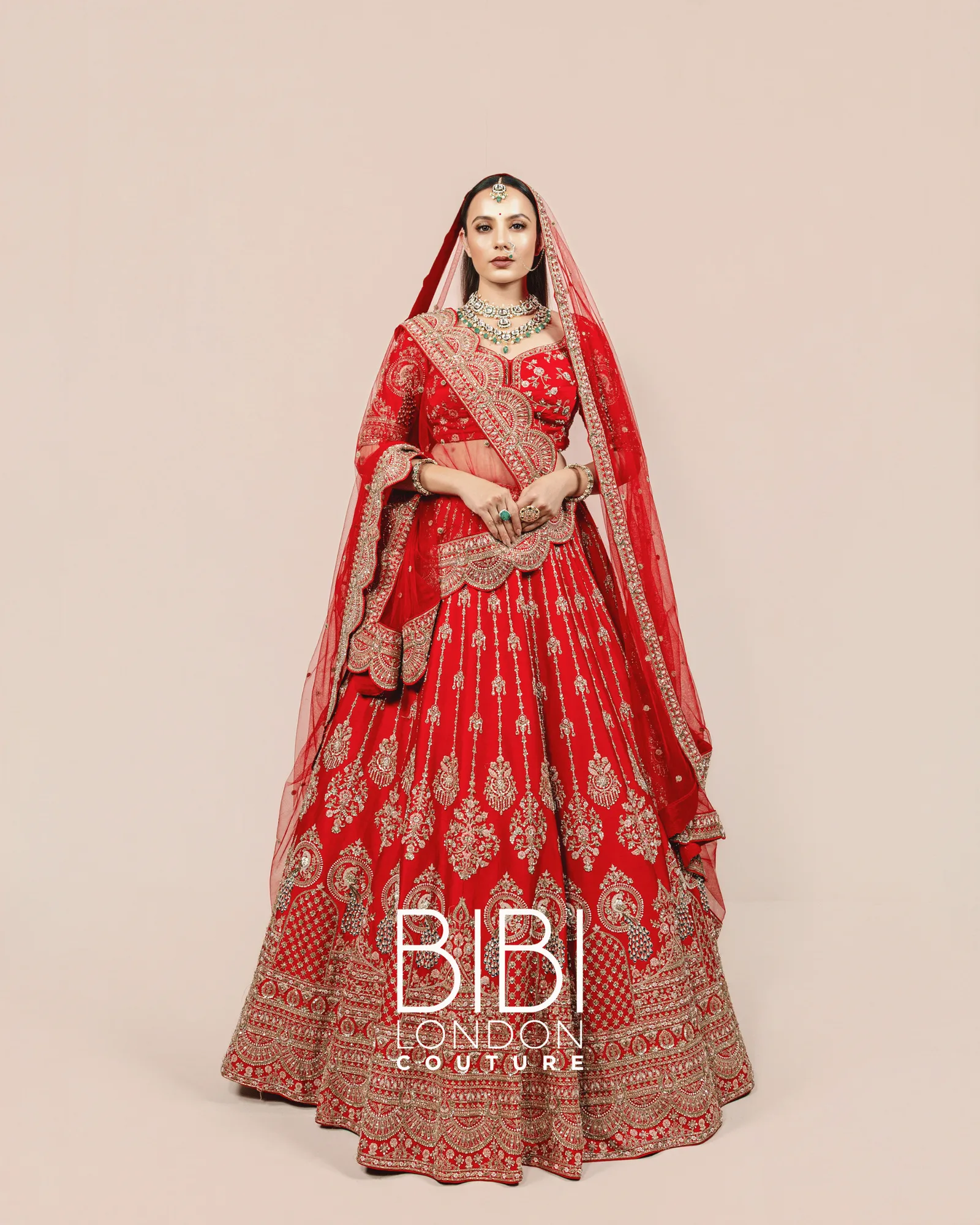 Maharani Rouge Zardosi Bridal Lehenga Set by BIBI London Couture