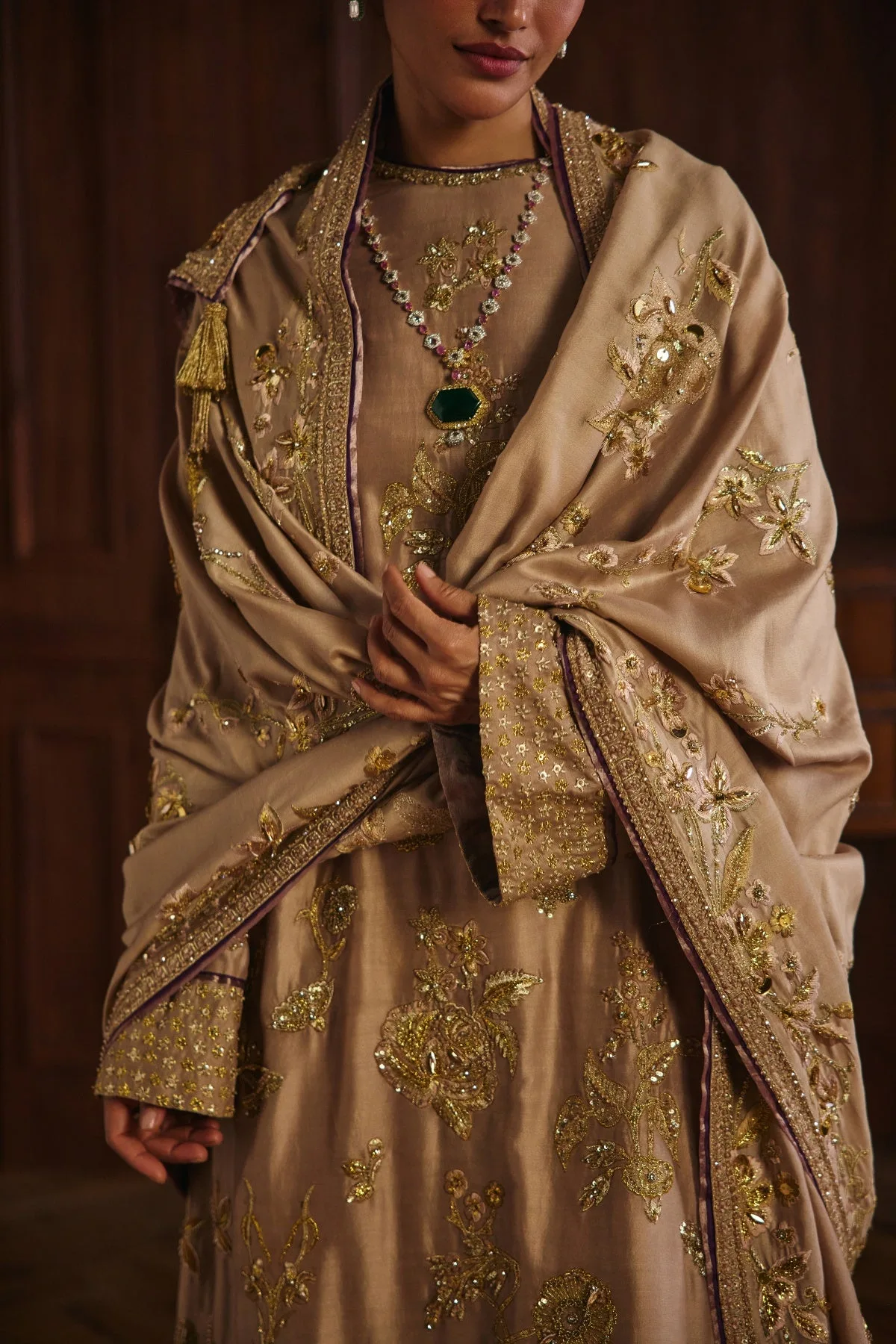 Kainat by Mahima Mahajan, nude kurta, view 3