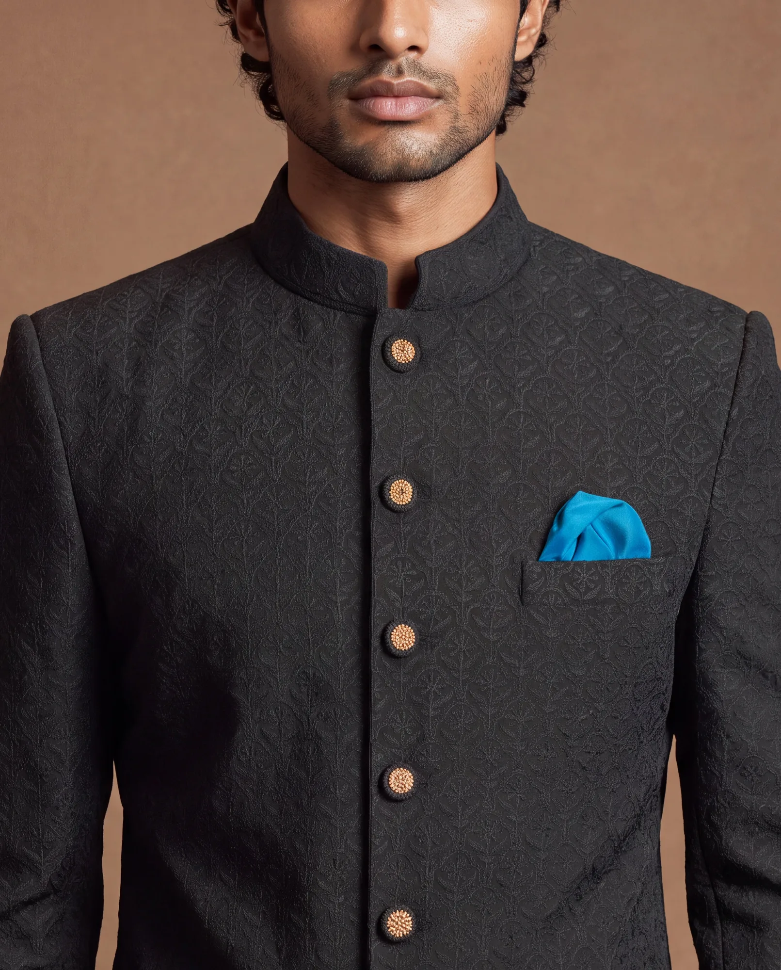 Vicereine Bandhgala Set by Dolly J in navy, view 2