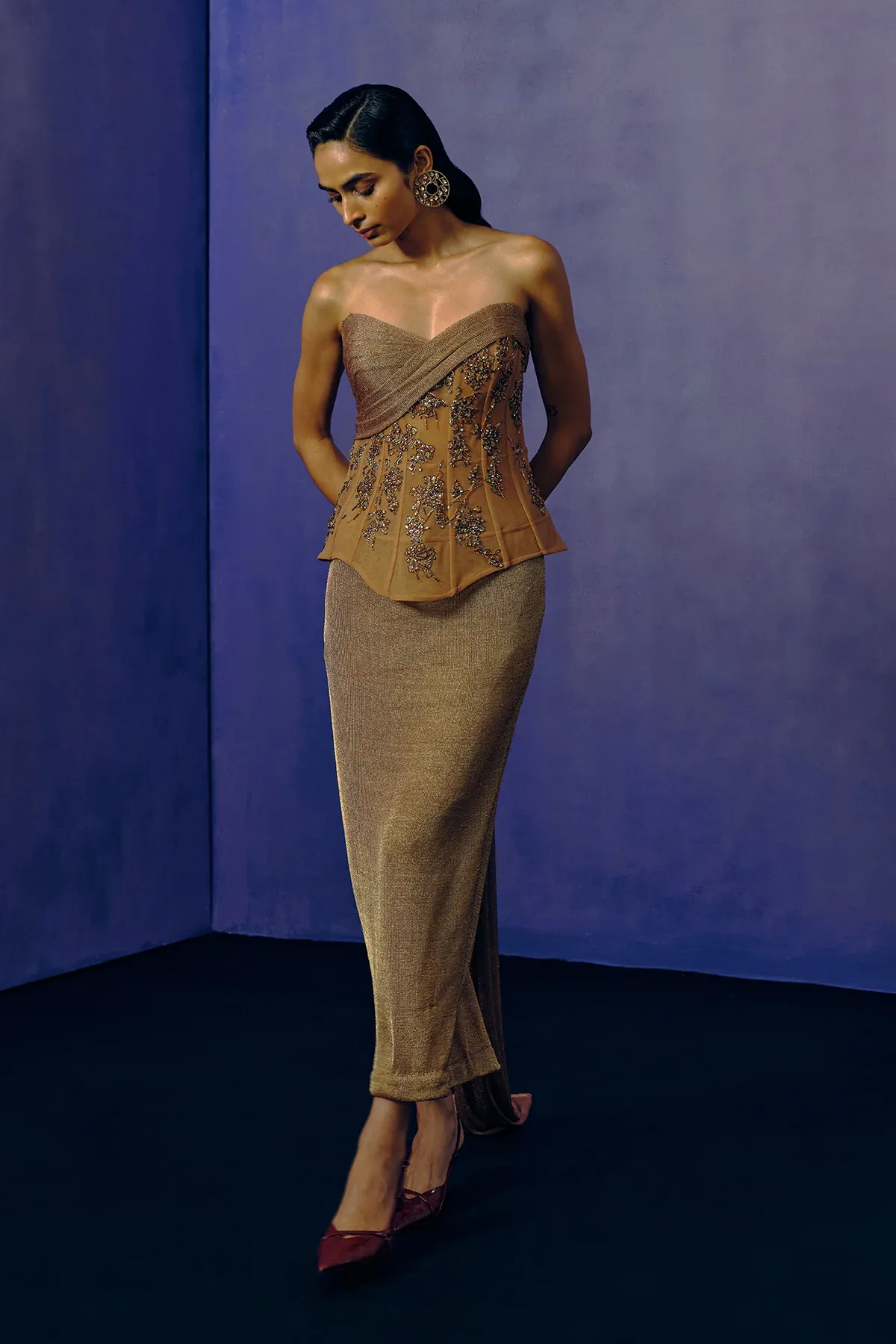 Champagne Ember Corset & Skirt Set by Dolly J