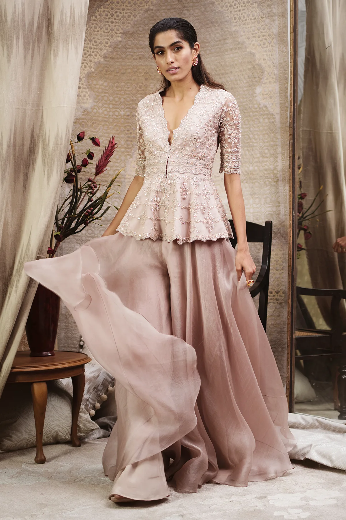 Farvardin by Ridhi Mehra, champagne sharara