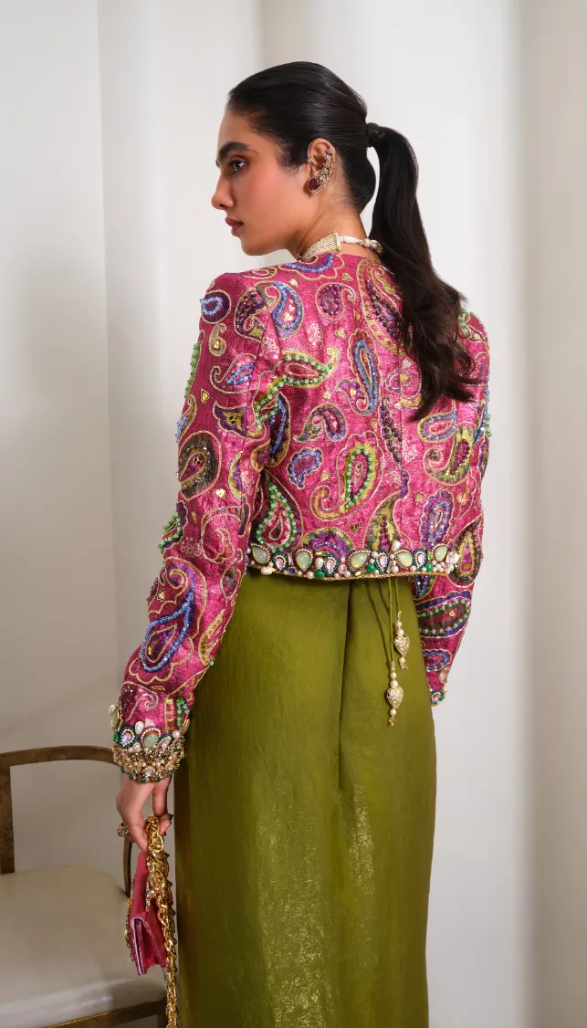 Olive Power Play - Jacket by Papa Don't Preach, olive jacket set, view 2