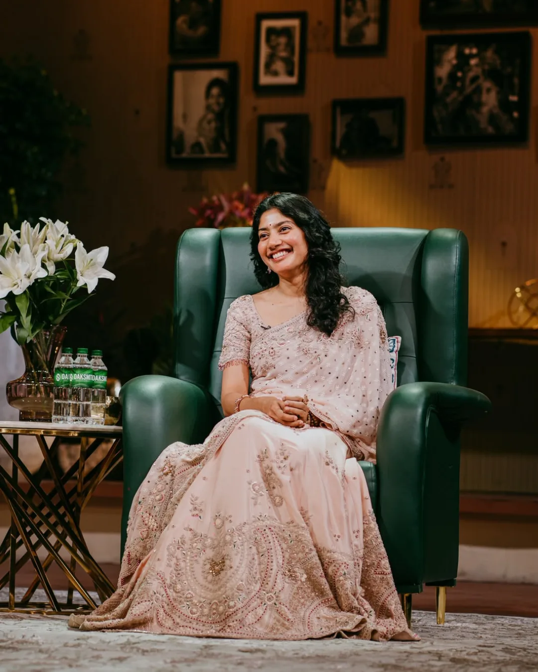 Sai Pallavi in Vaidehi Lehenga Saree by Dolly J in ivory, view 3