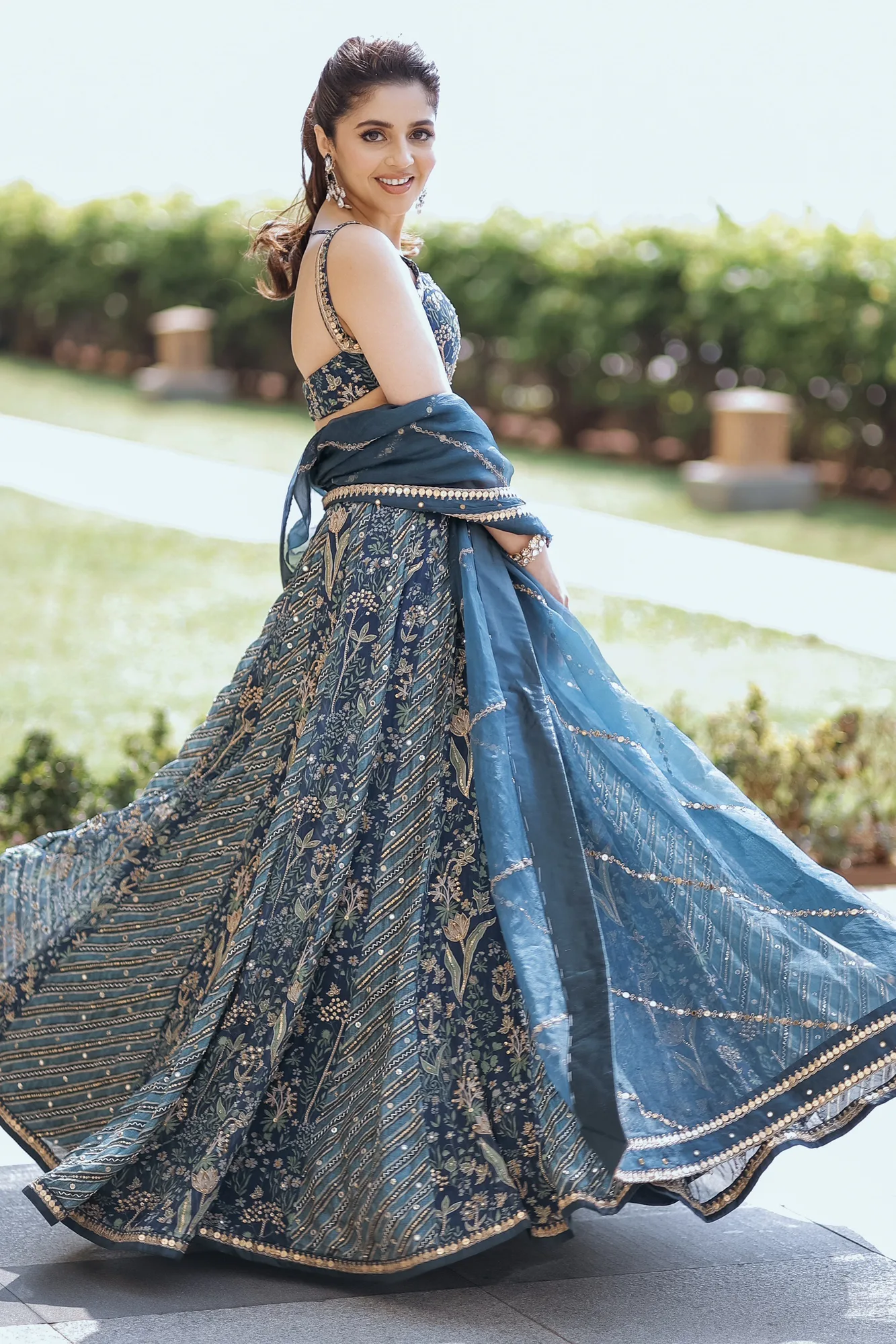 Isha Multani in the Eila Lehenga Set by Paulmi And Harsh