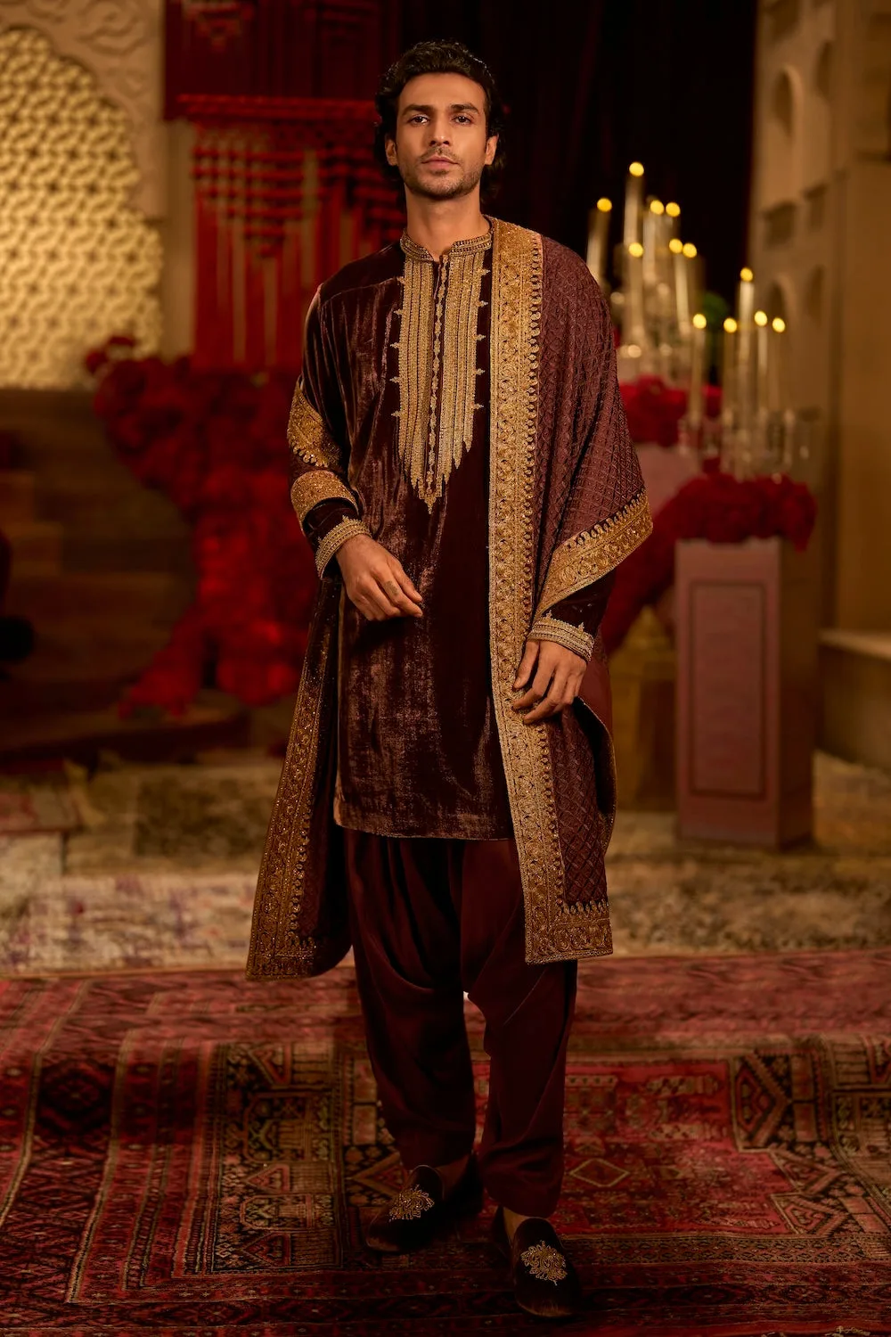 Rose Brown Kurta Set by Seema Gujral