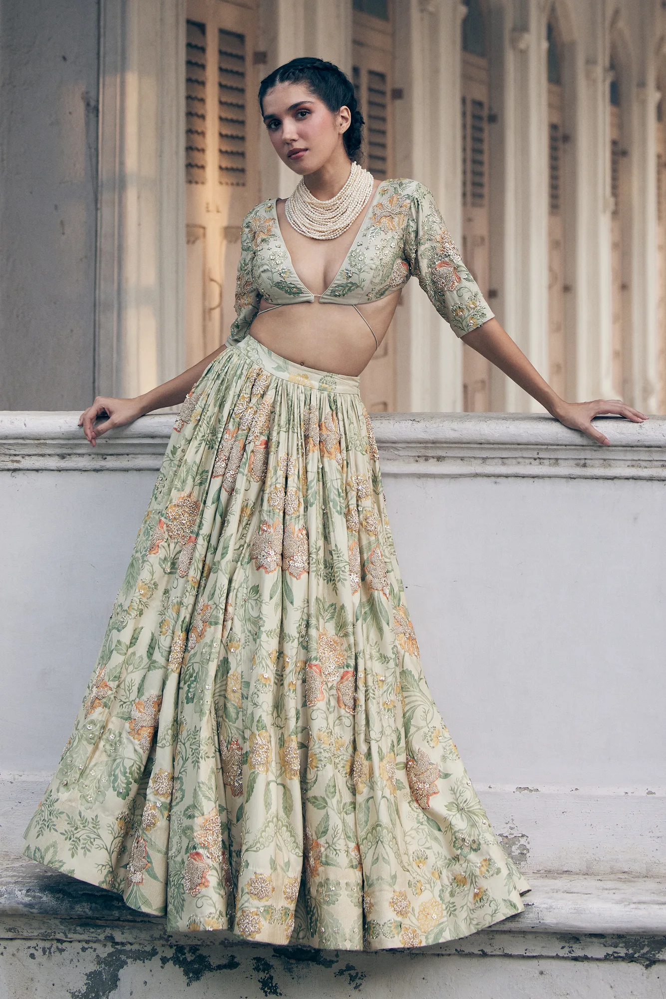 Nellie Lehenga Set by Paulmi And Harsh in yellow