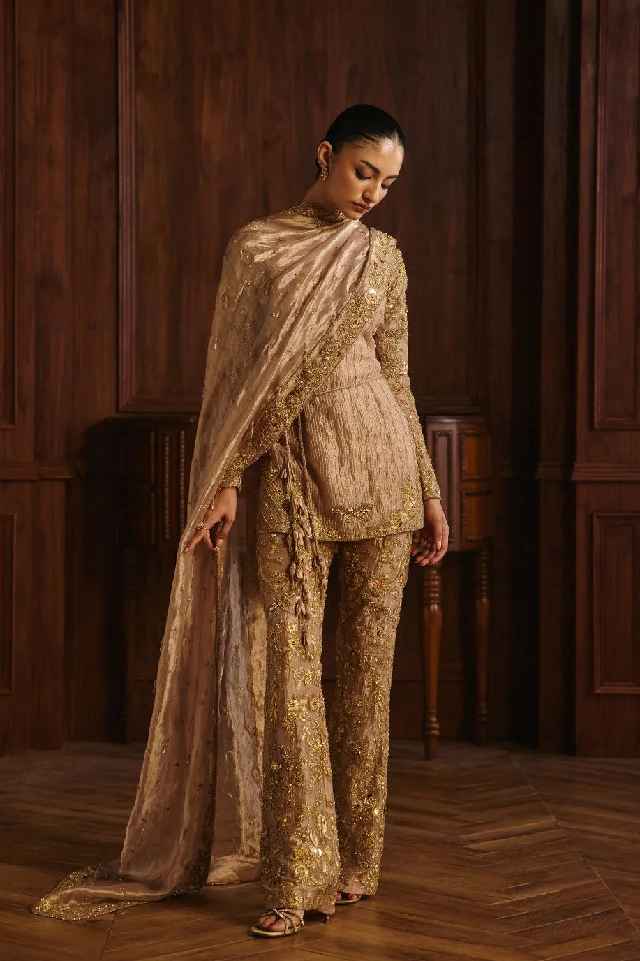 Rania by Mahima Mahajan, champagne kurta