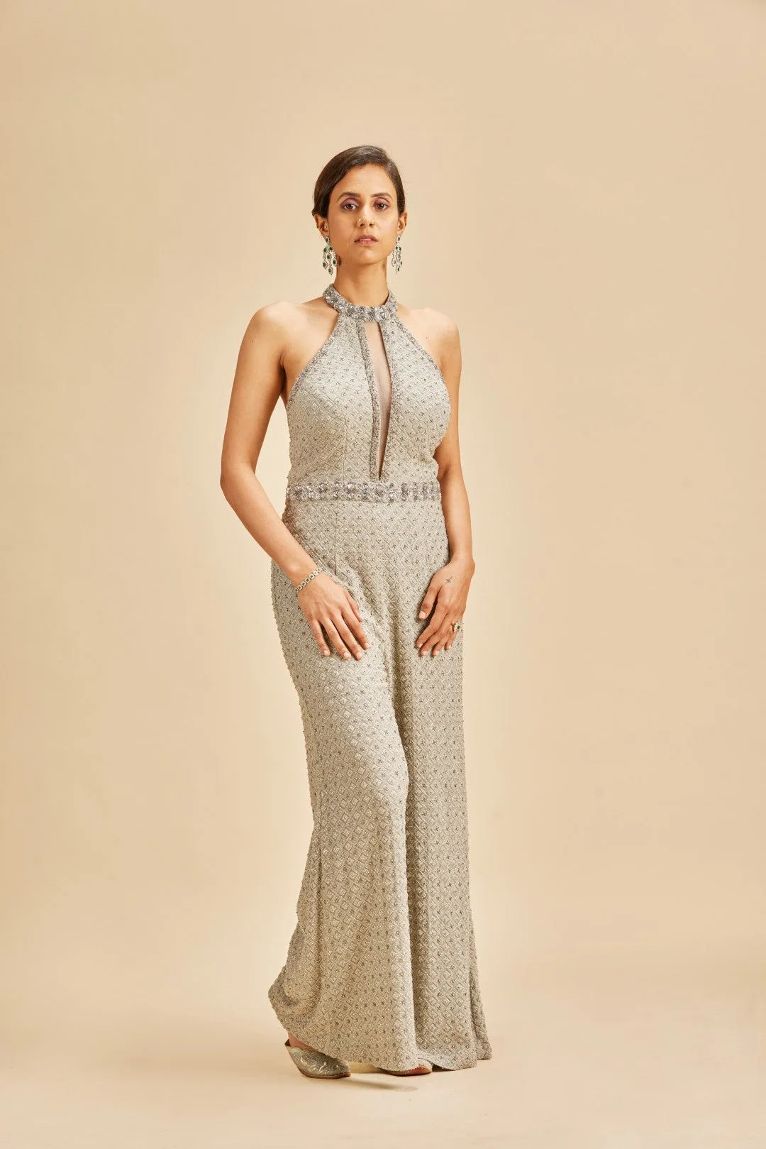 Grey Jumpsuit by Nitika Gujral