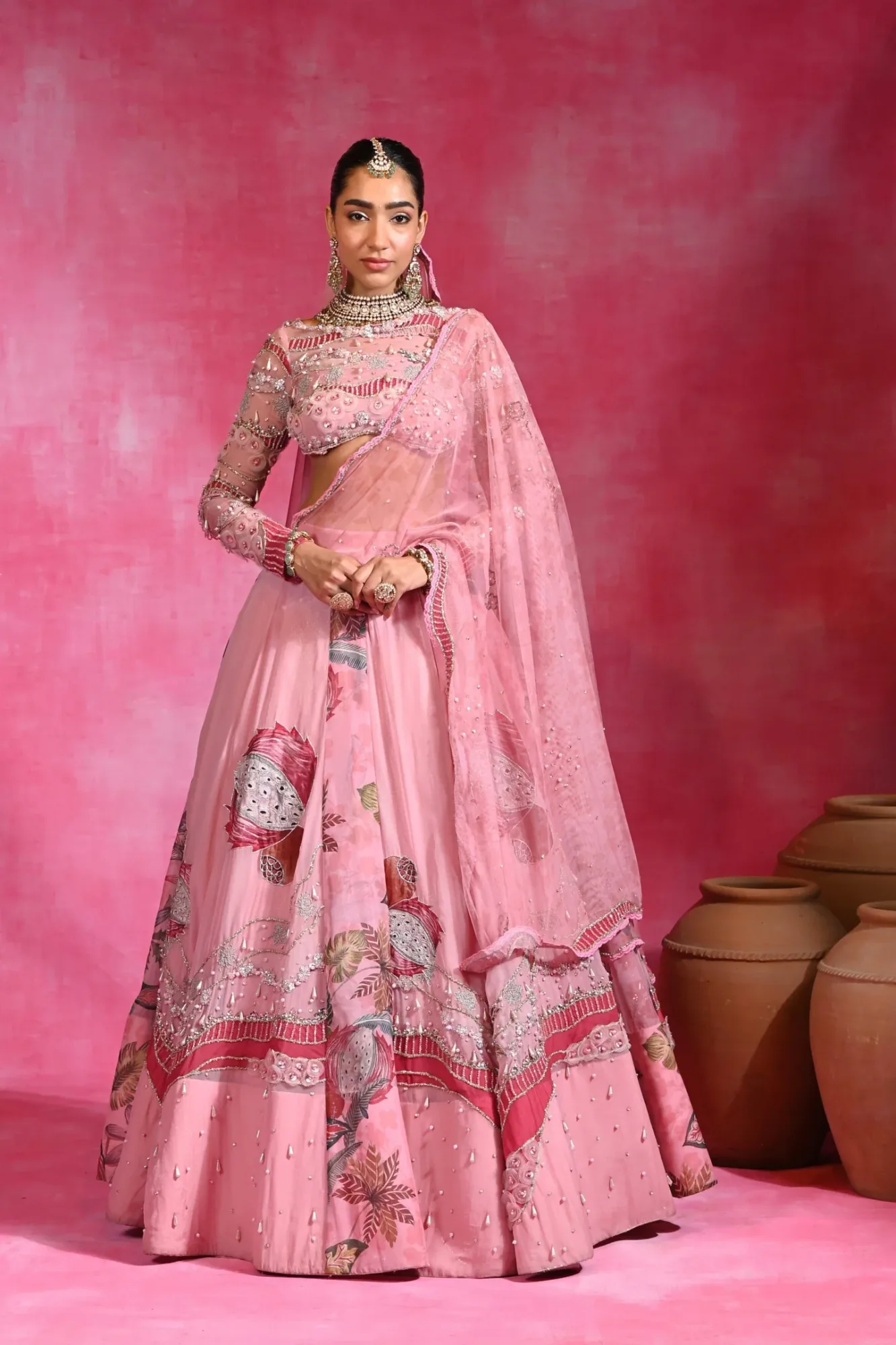 Gulabi Maharani Lehenga by Rishi and Vibhuti
