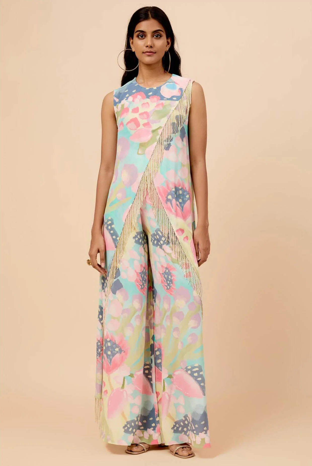 Euphoria Printed Kurta With Palazzo And Belt by Payal Singhal