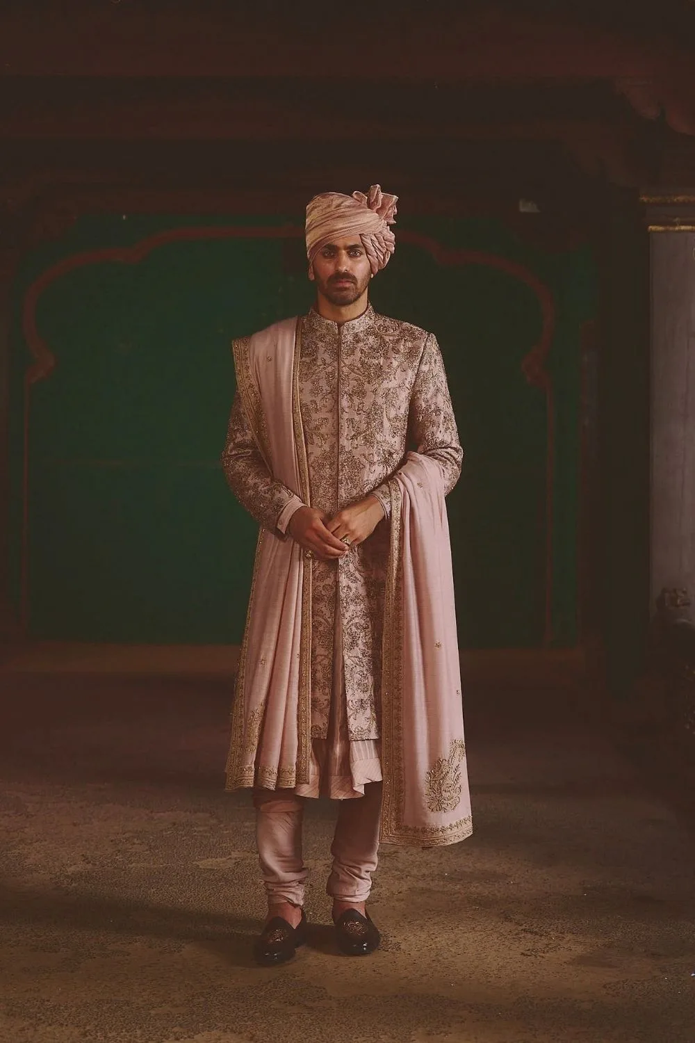 Parinay Sherwani by Jigar Mali in mauve