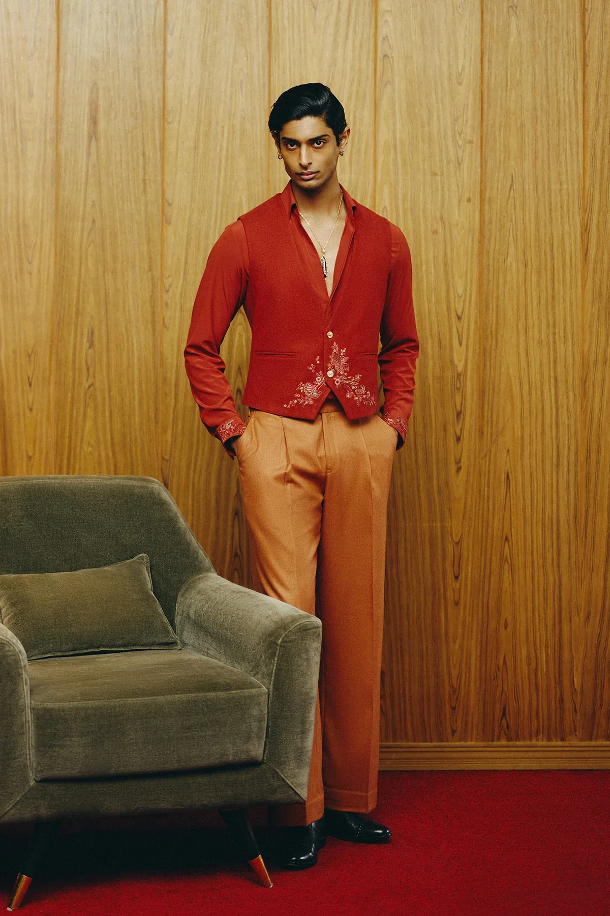 Emberline Waistcoat with Shirt and Pant Set by Dolly J