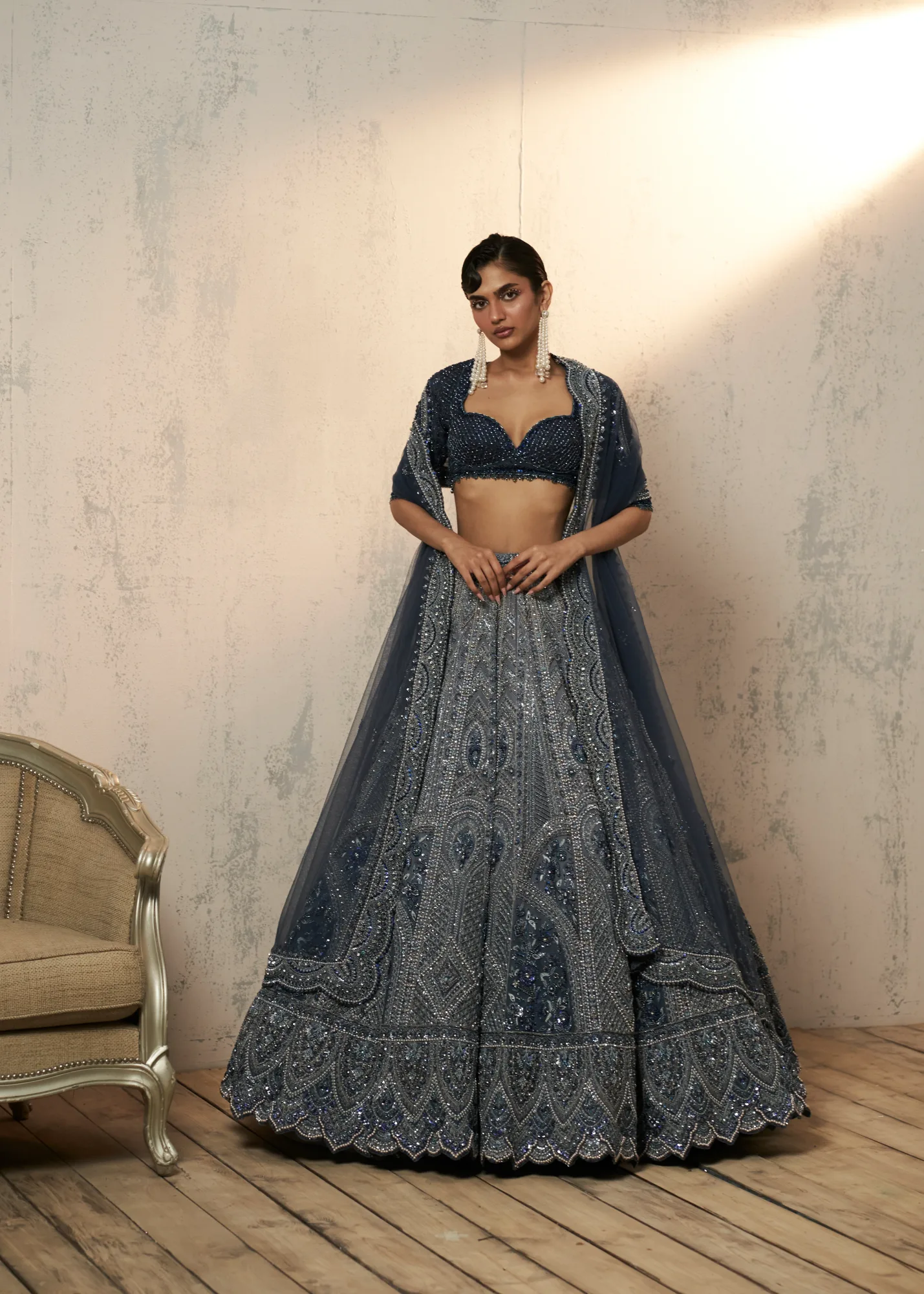 Blue Infinity Lehenga Set by Payal Keyal