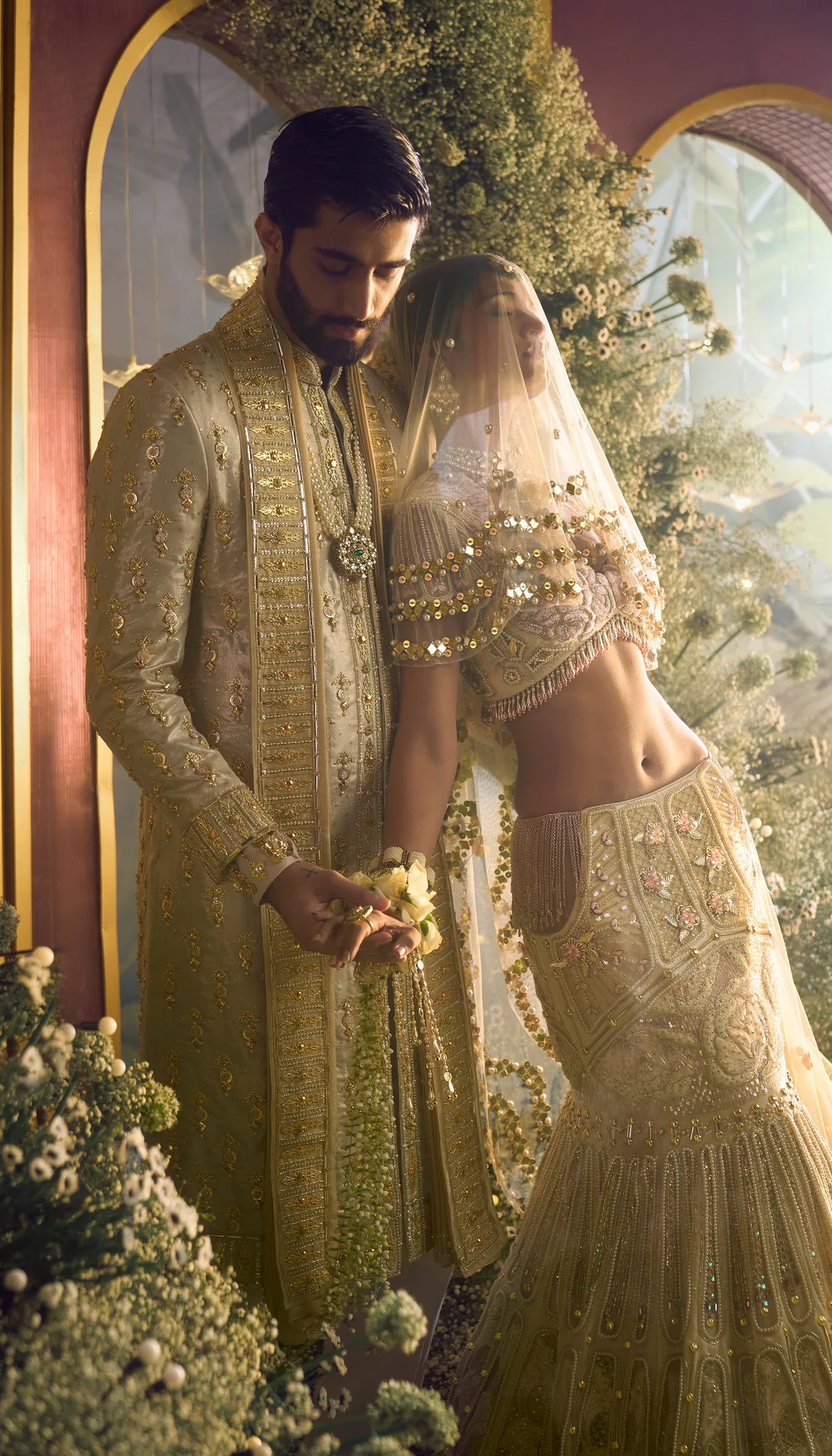 Adrian - Gold Sherwani Set by Papa Don't Preach, view 3