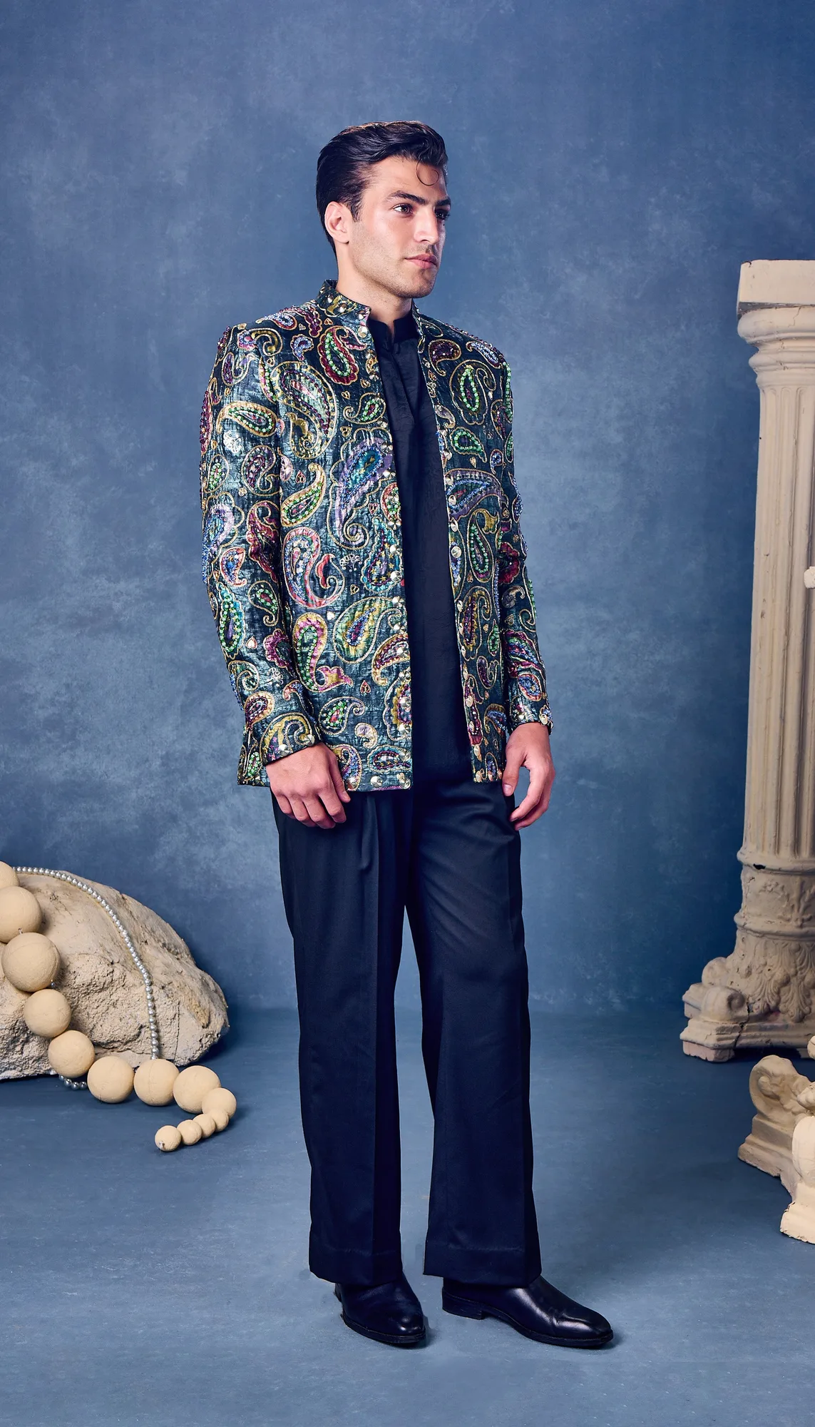 Paisley Parade - Jacket Set by Papa Don't Preach in black, view 3