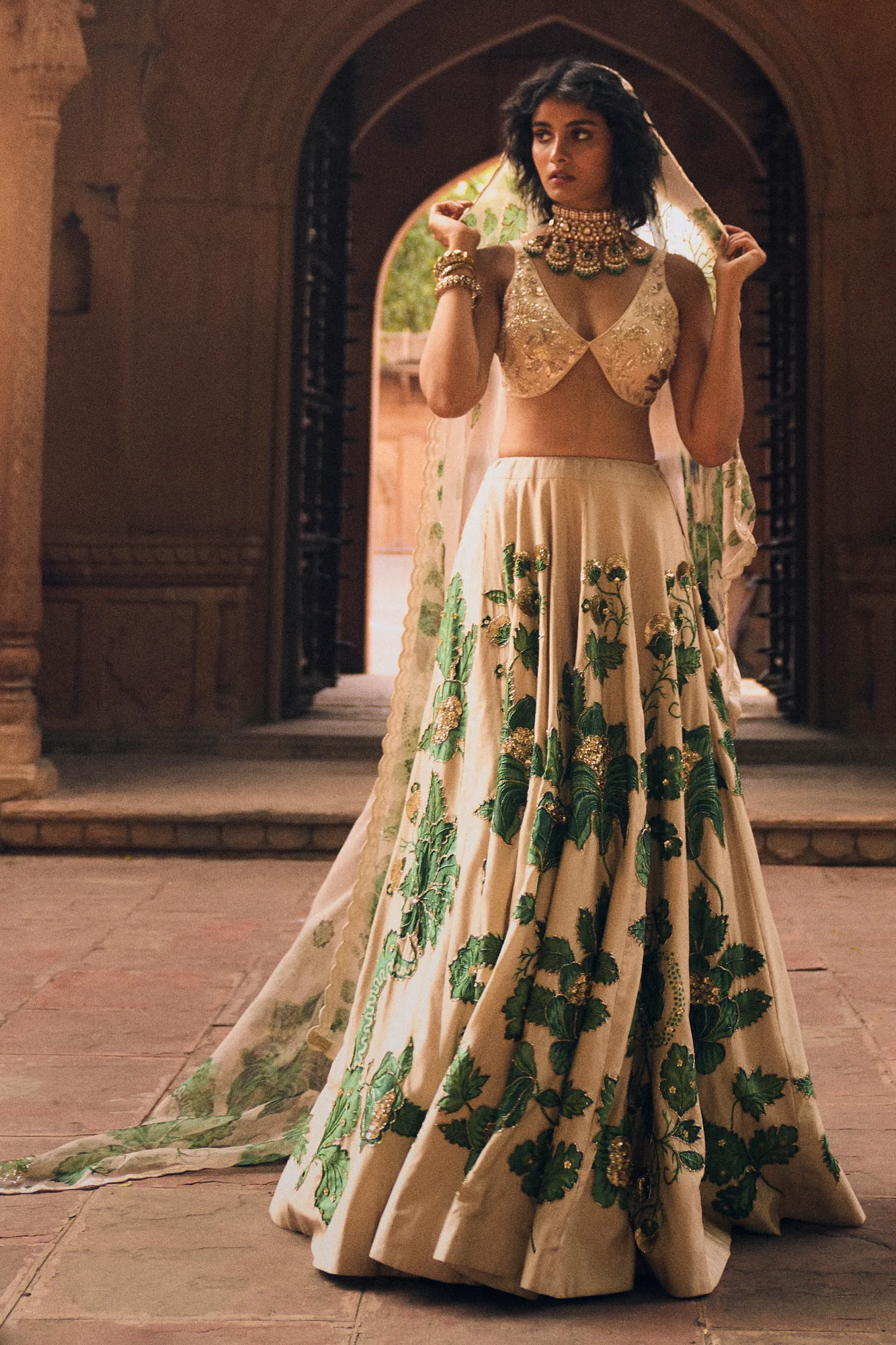 Ever Lehenga Set by Paulmi And Harsh in ivory