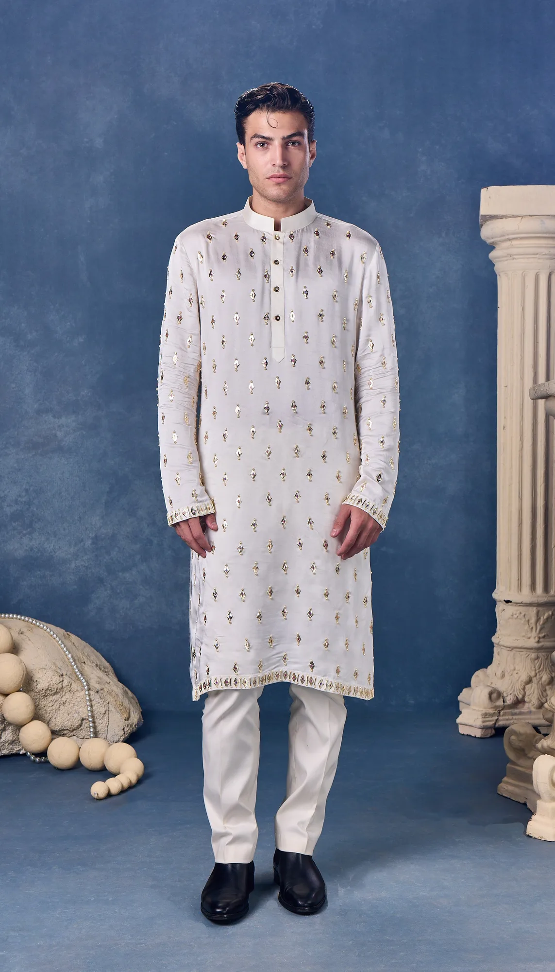 Moonlit Ivory - Kurta Set by Papa Don't Preach