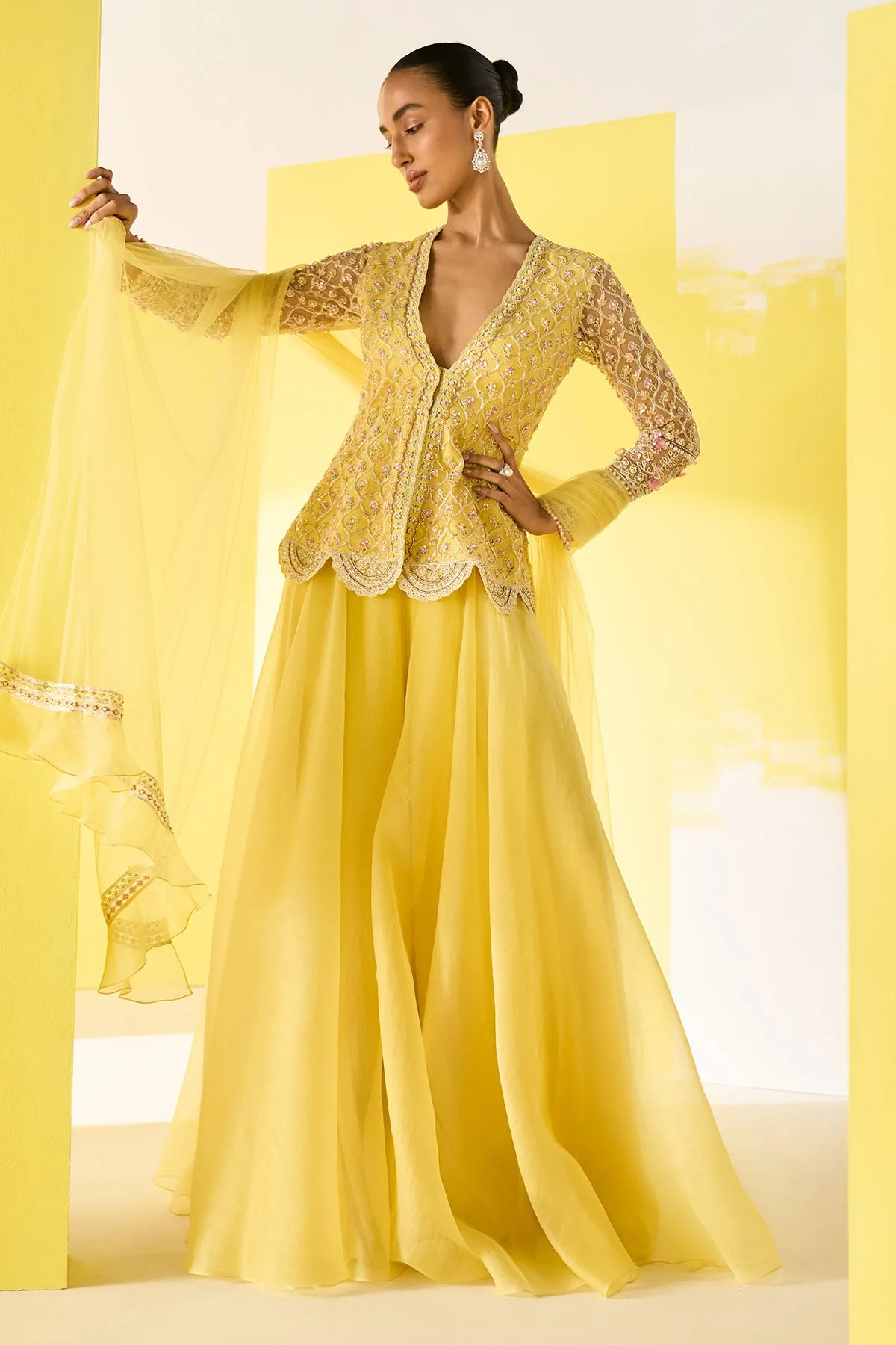 Aafeh by Ridhi Mehra, yellow sharara