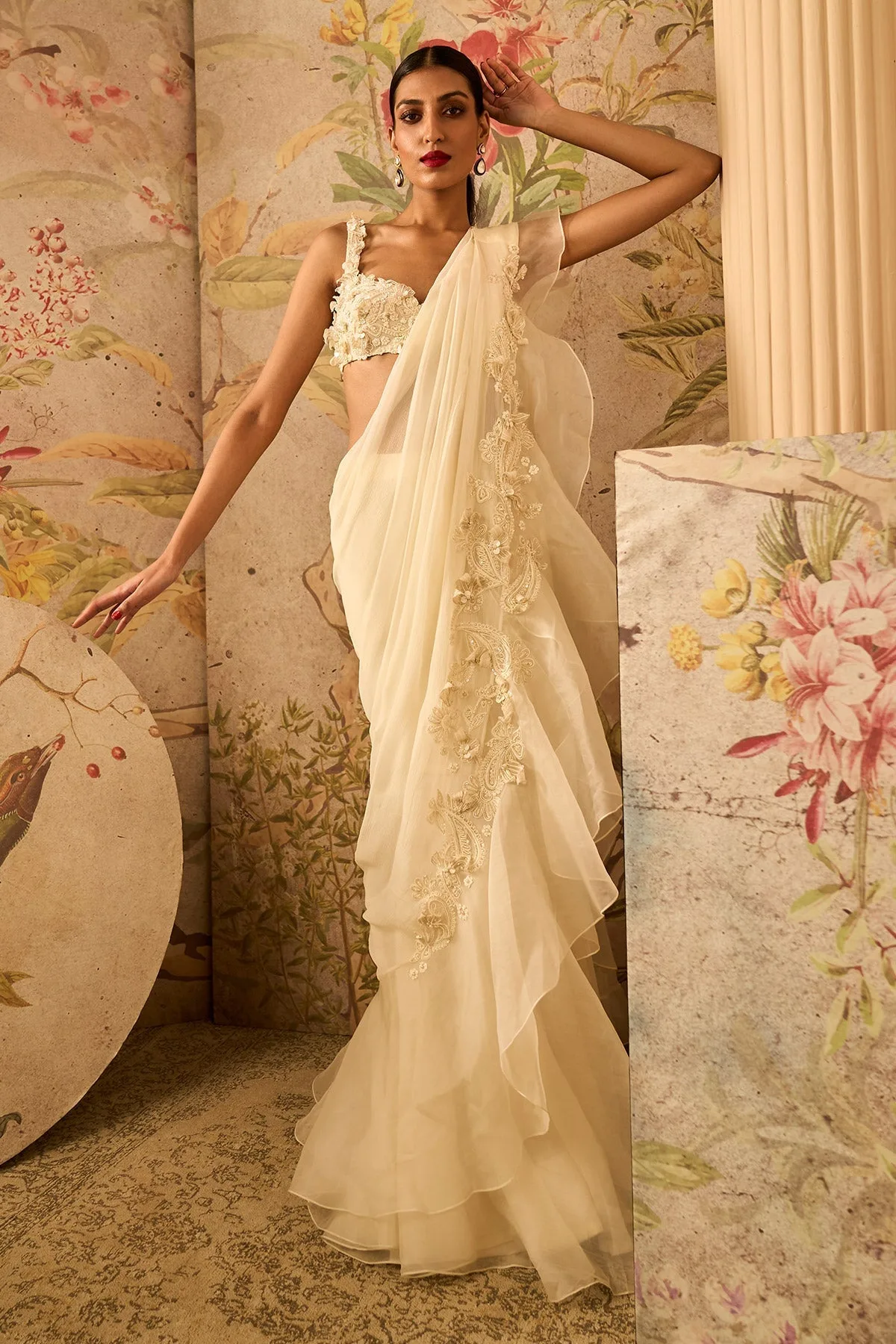 Dainty Saree Set by Ridhi Mehra